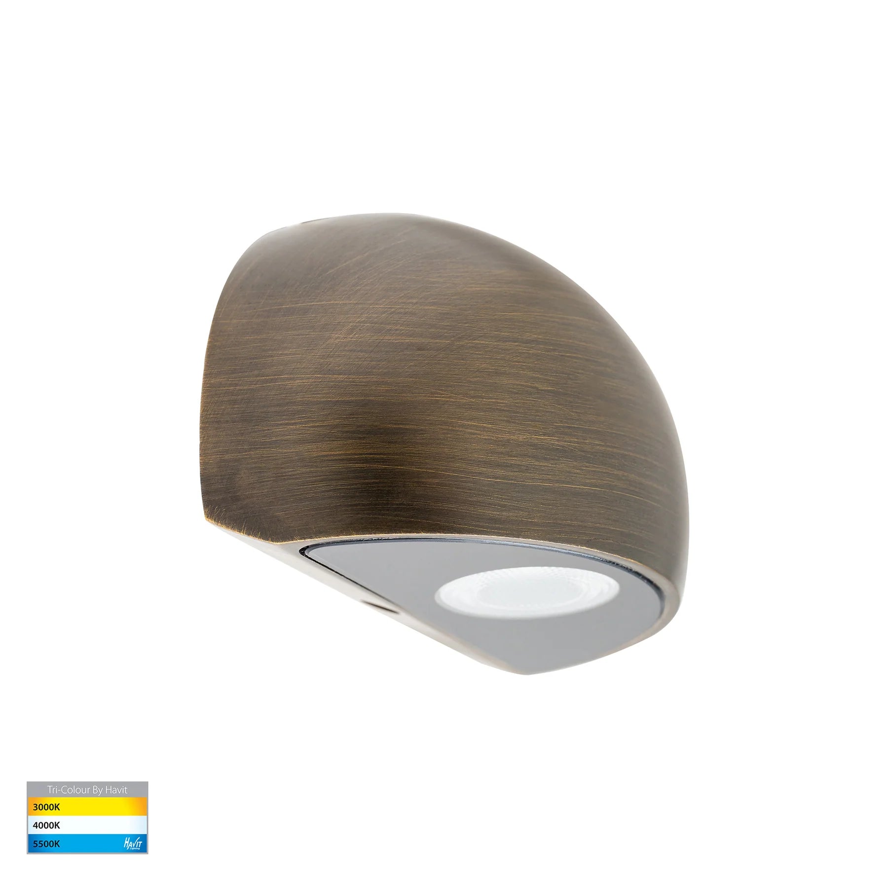 Havit Serres Surface Mounted Exterior Wall Lights Tri- Antique Brass 1.5W 12V IP65- HV3286T-AB-12V