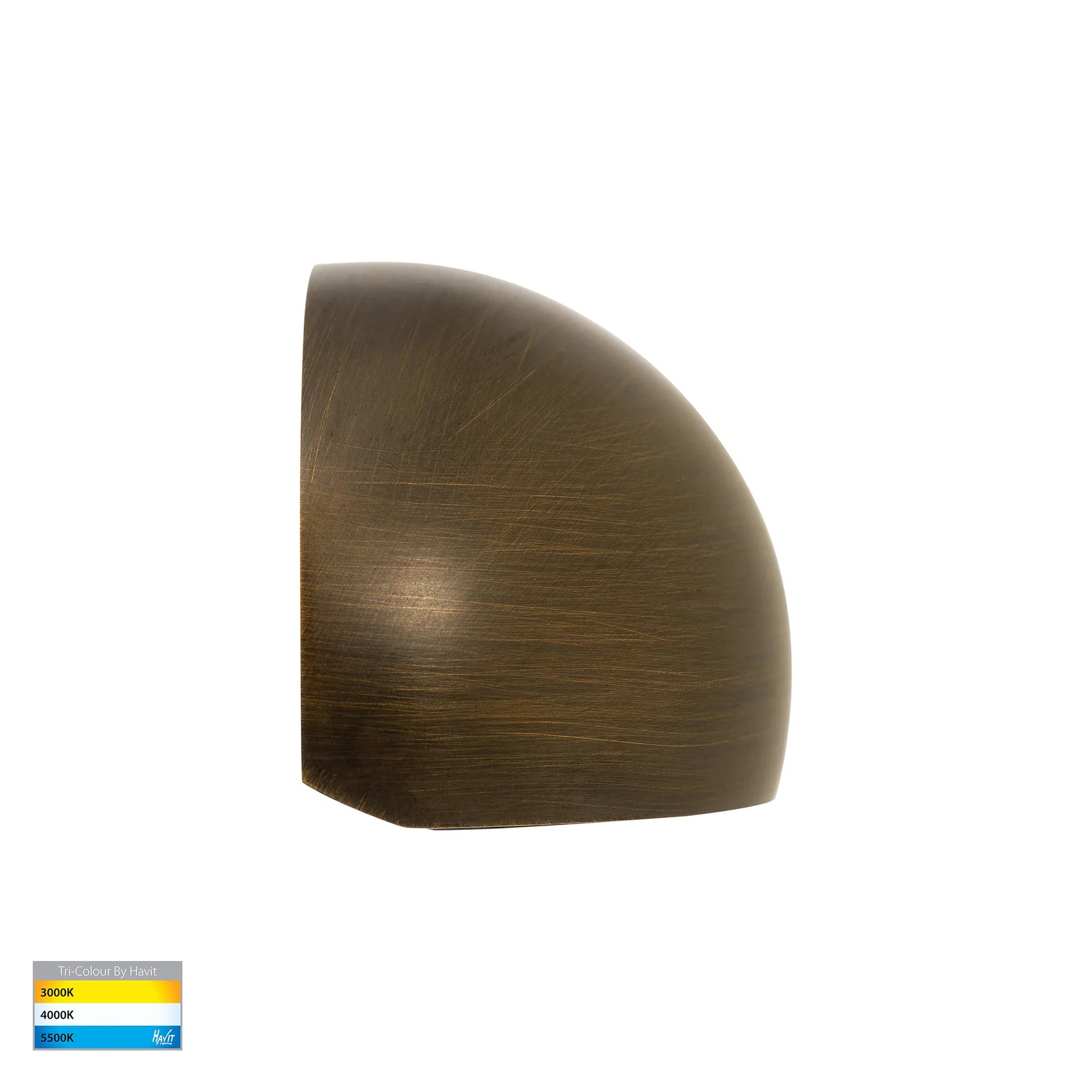 Havit Serres Surface Mounted Exterior Wall Lights Tri- Antique Brass 1.5W 12V IP65- HV3286T-AB-12V