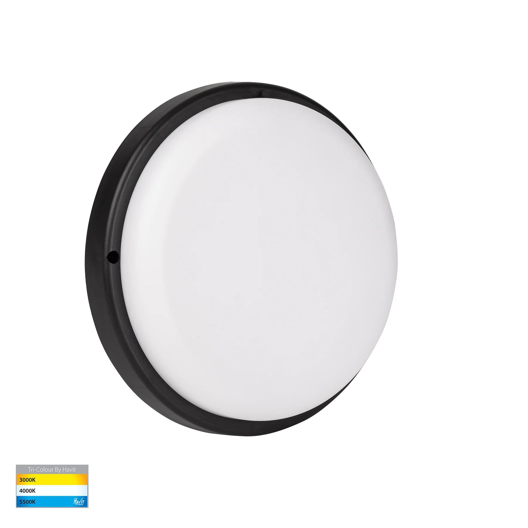 Havit Muovi Ceiling/ Exterior Wall Lights Tri- Polycarbonate Black 12W 240V IP65- HV3525T-BLK