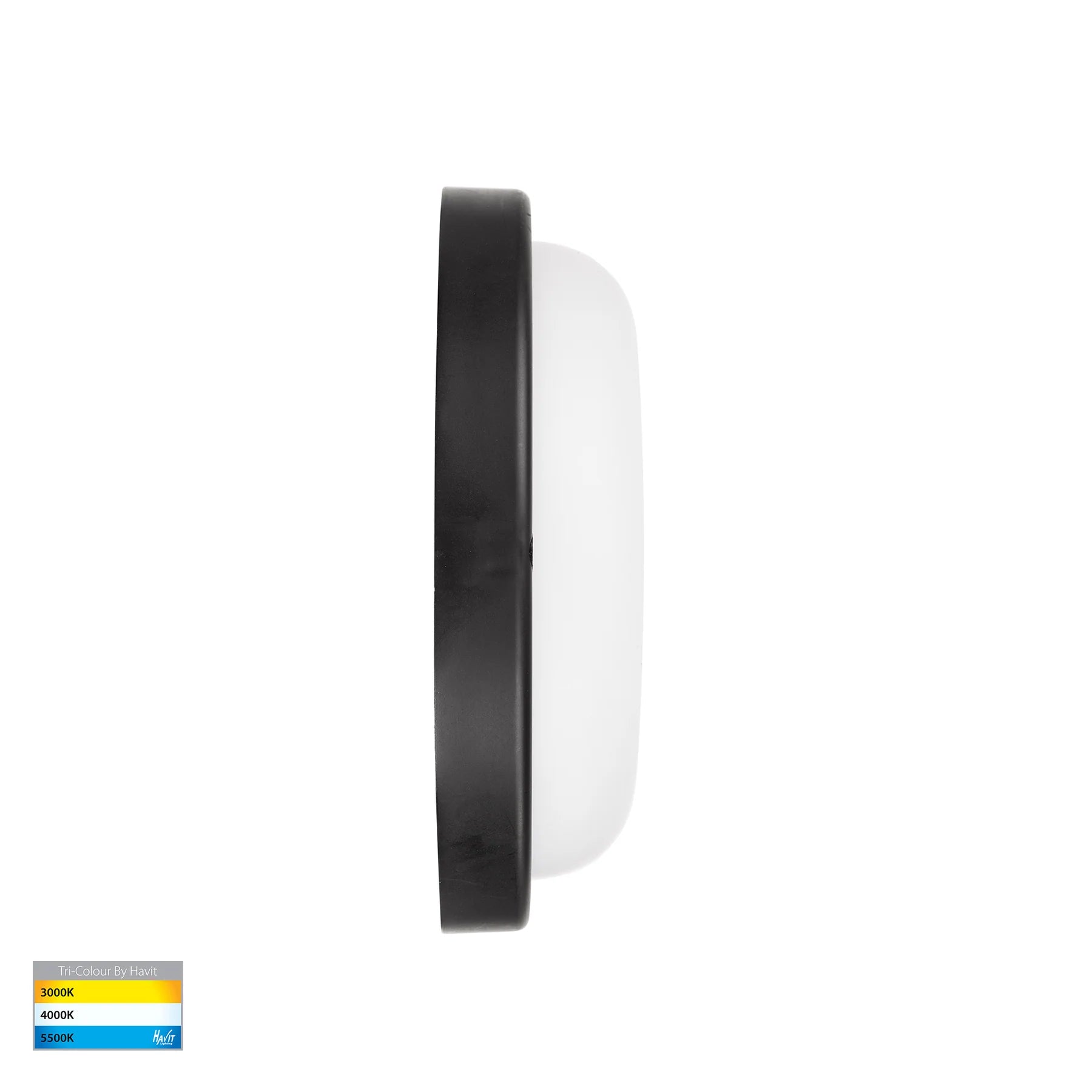 Havit Muovi Ceiling/ Exterior Wall Lights Tri- Polycarbonate Black 12W 240V IP65- HV3525T-BLK