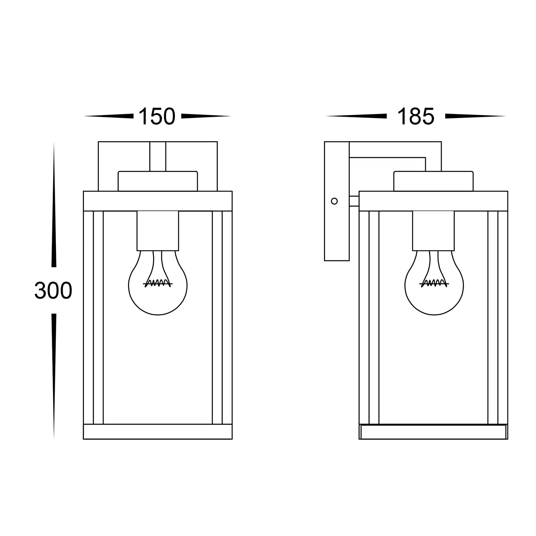 Havit Micah Galvanised Iron Exterior Wall Lights 2700K Black 8W 240V IP44- HV3533W-S-BLK