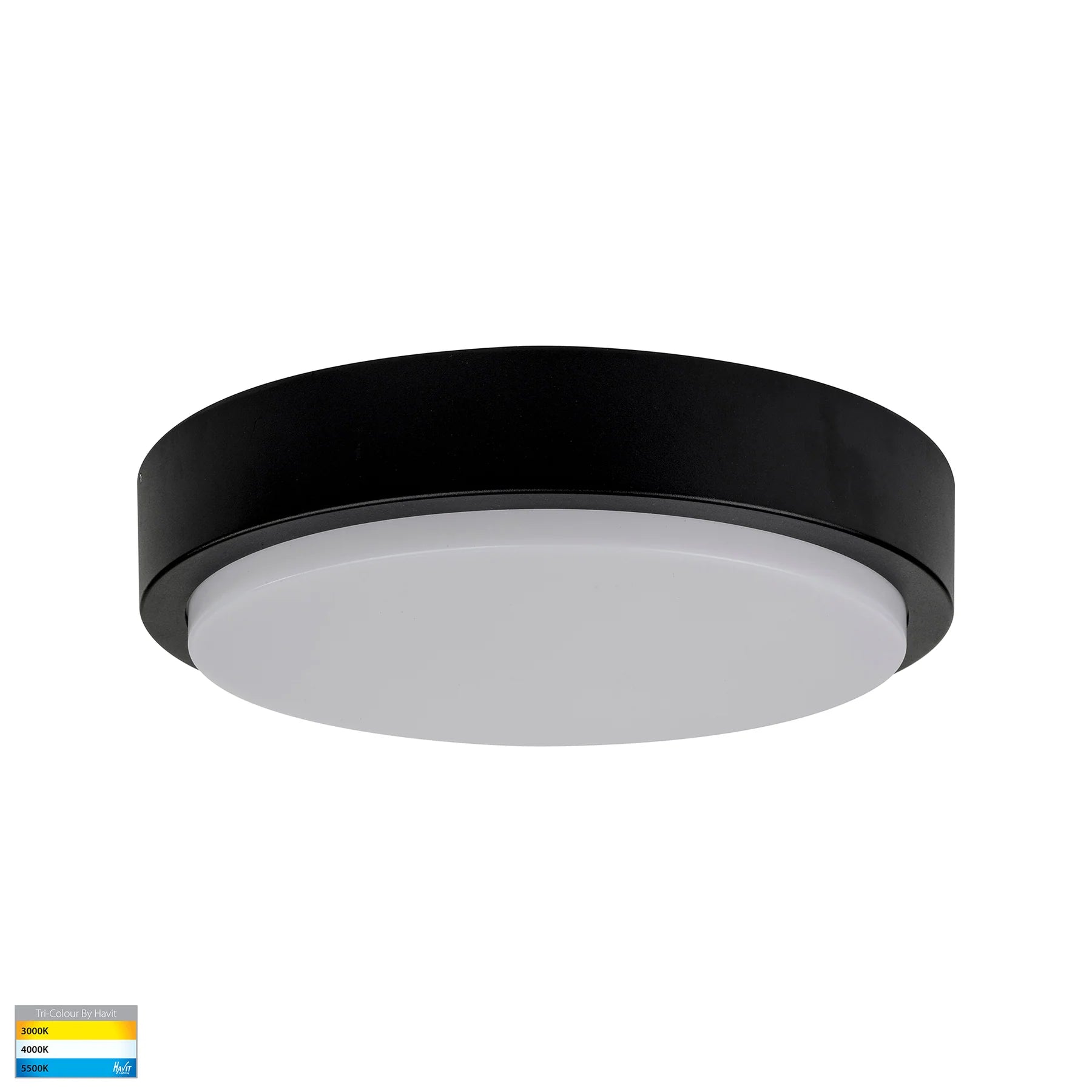Havit Liptor Ceiling Mounted LED Oysters Tri- Black 30W 240V IP54 - HV36053T-BLK