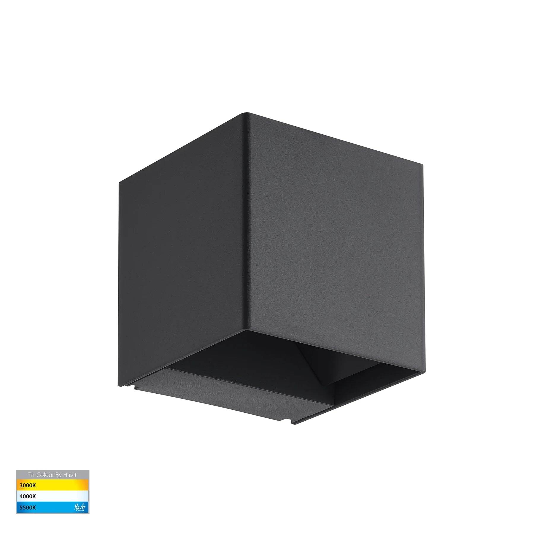 Havit Celes Square Up & Down Exterior Wall Lights Tri- Polycarbonate Black 2x3W 240V IP65- HV3611T-BLK