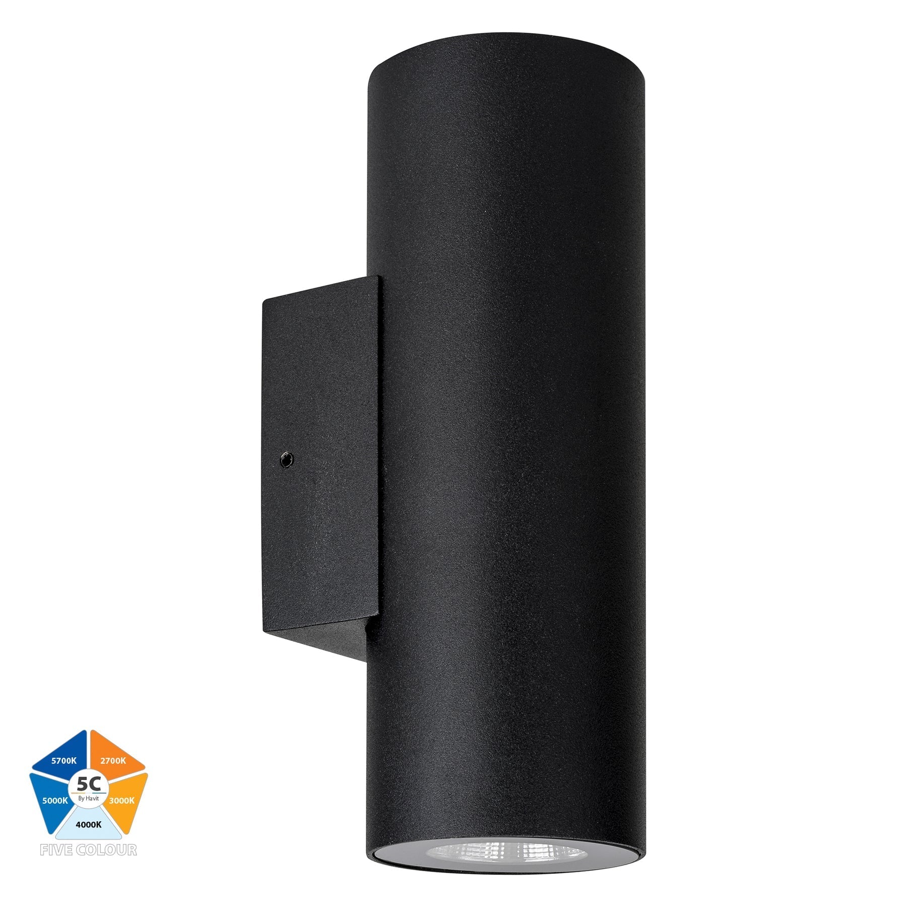 Havit Aries Up & Down Exterior Wall Lights 5CCT Black 2x6W 240V IP65 - HV3626S-ALUBLK - Havit Lighting