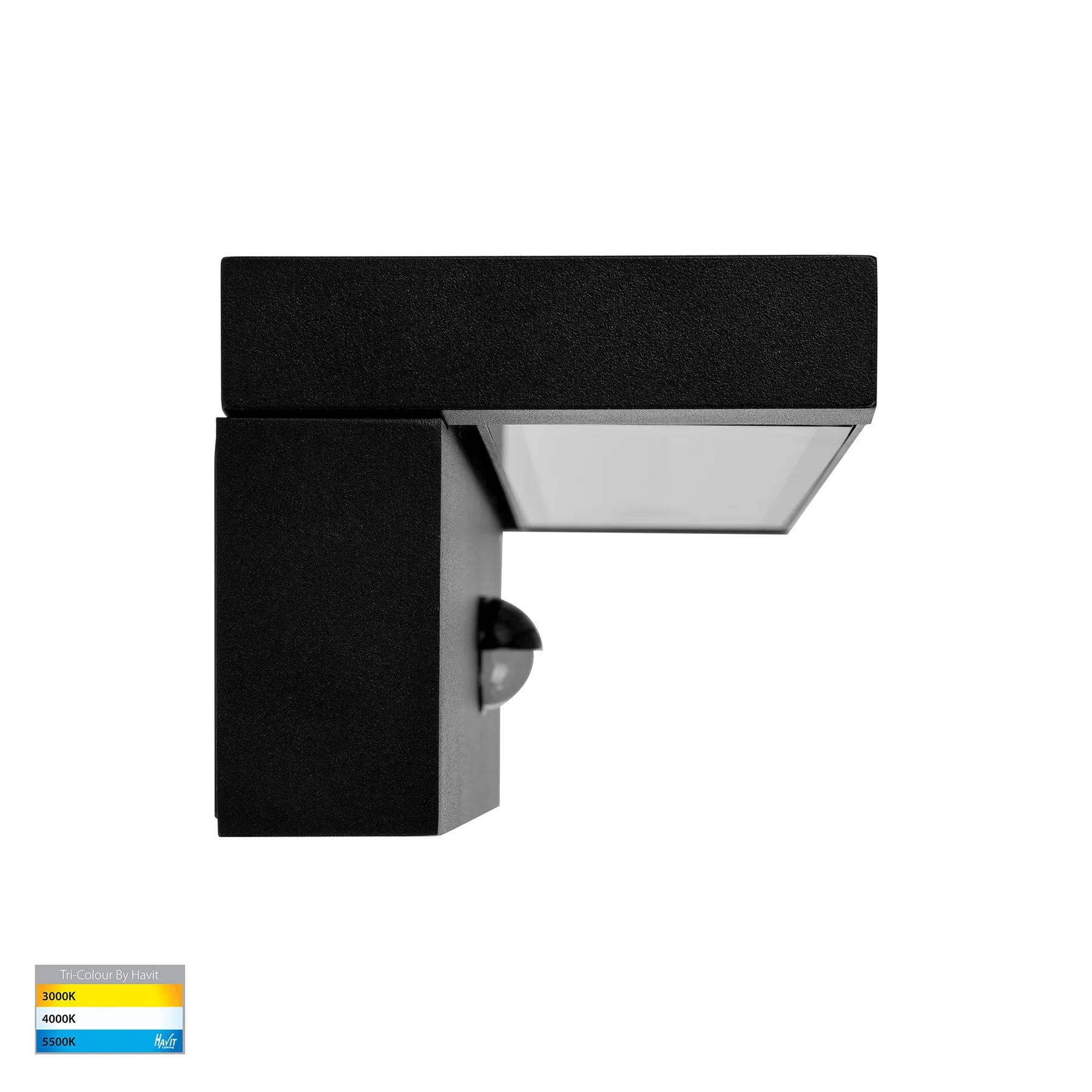 Havit Locu Adjustable LED Floodlights with Sensor Tri- Aluminium Black 24W 240V IP65- HV3732T-BLK-PIR