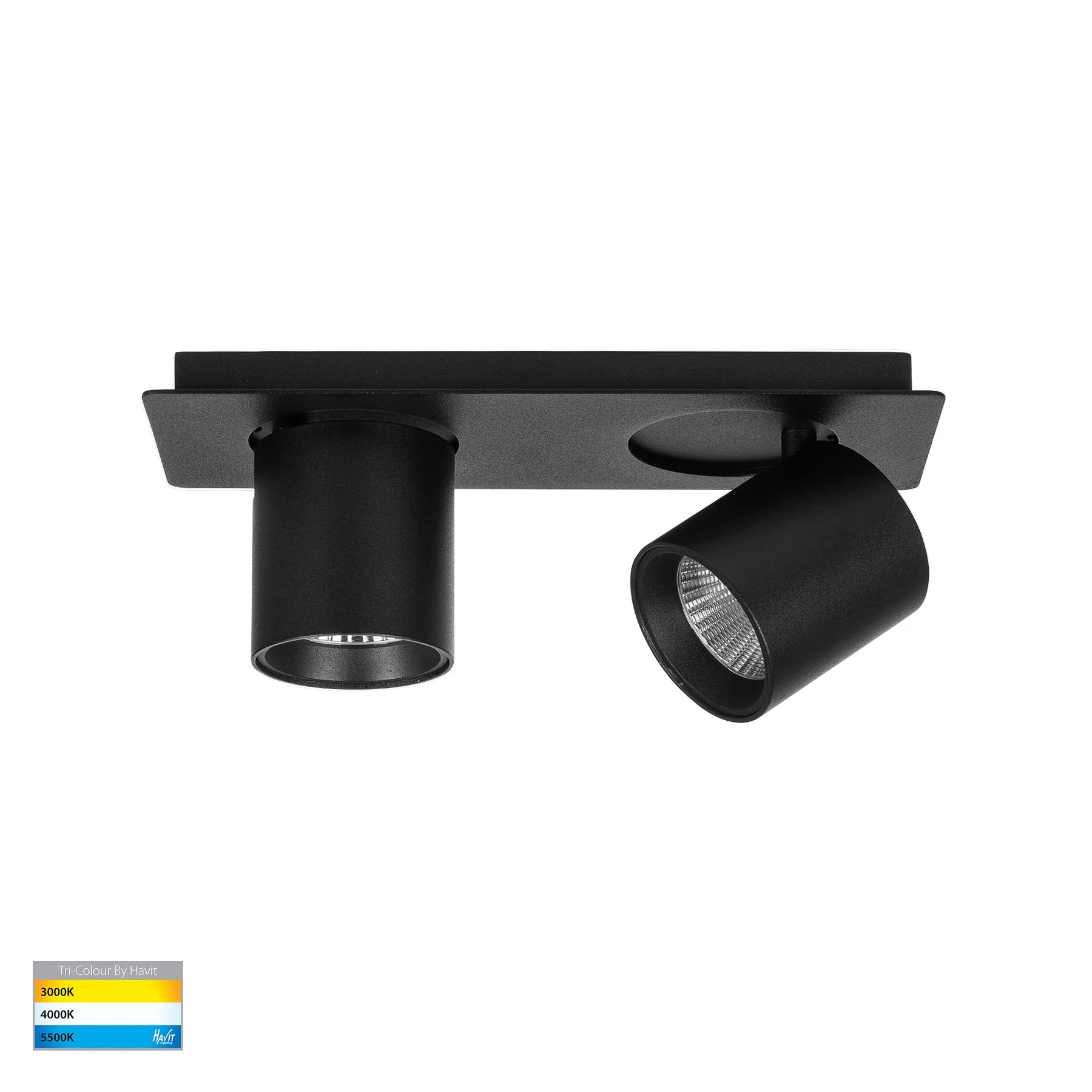 Havit Sbarra 2 Light Adjustable LED Bar Lights Tri- Black 2x8W 240V IP20- HV4003T-2-BLK