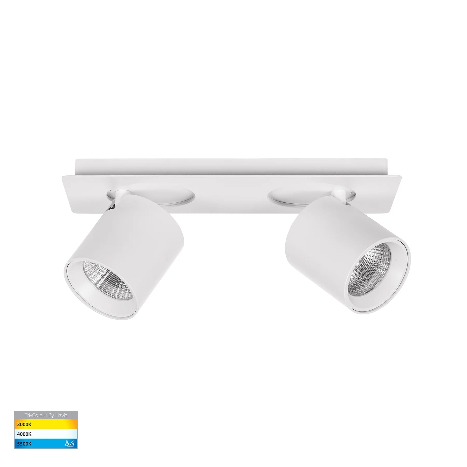 Havit Sbarra 2 Light Adjustable LED Bar Lights Tri- White 2x8W 240V IP20- HV4003T-2-WHT