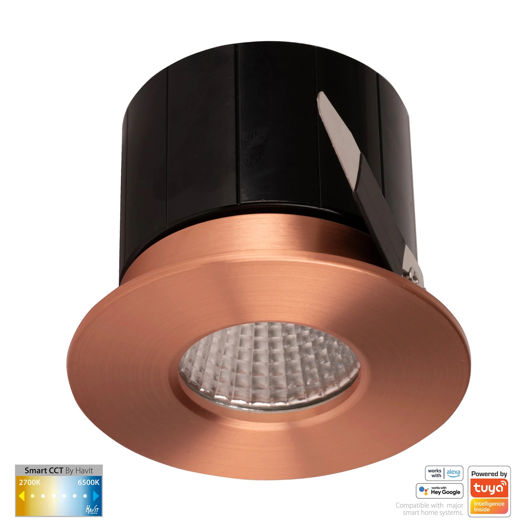 Havit Prime Fixed CCT WIFI LED Downlights 2700K-6500K Copper 12W 240V IP54- HV5511CCT-CP