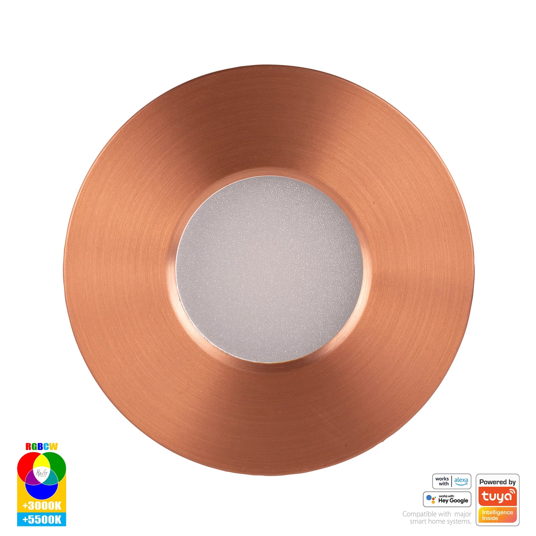 Havit Prime Fixed WIFI LED Downlights RGBCW Copper 12W 240V IP54- HV5511RGBCW-CP