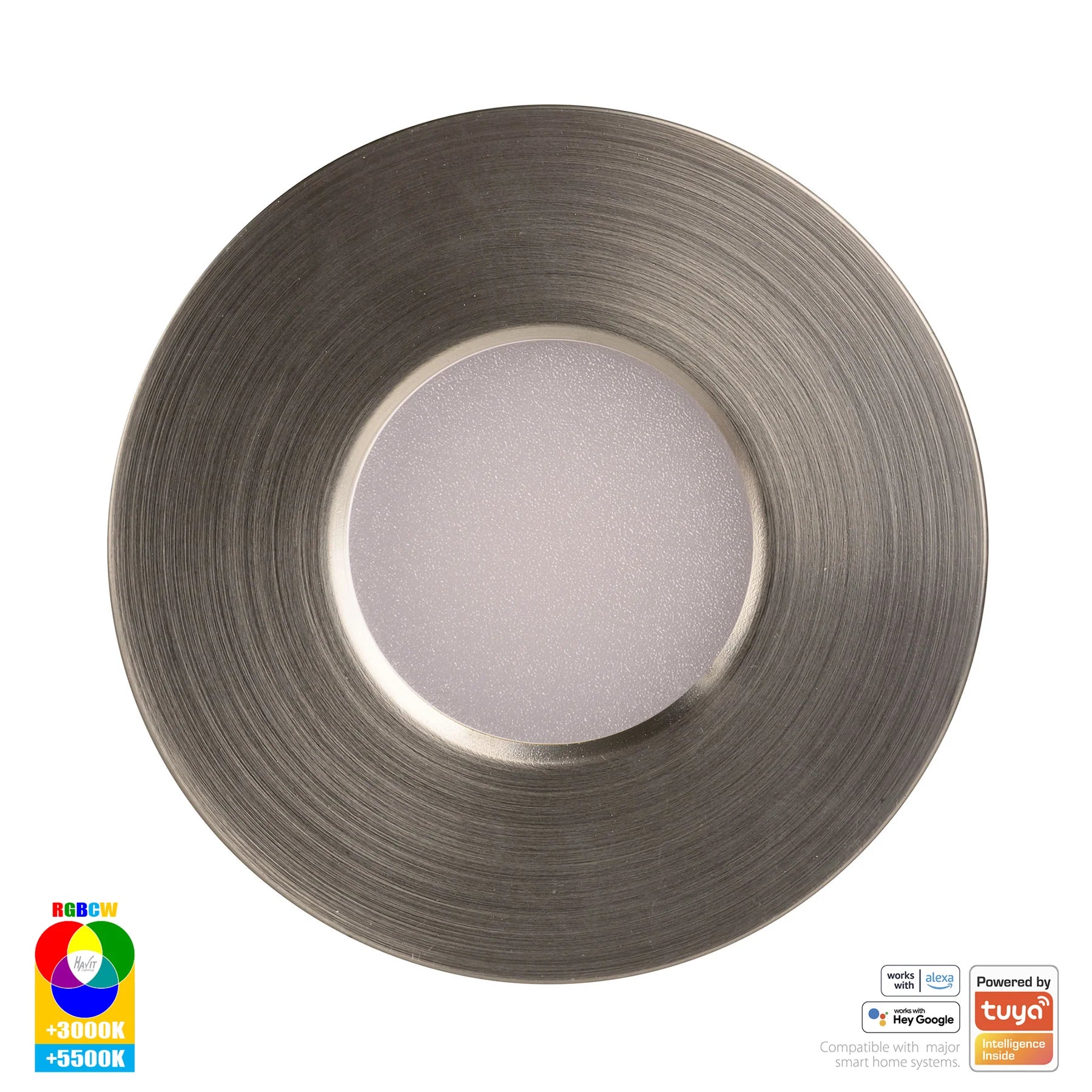 Havit Prime Fixed WIFI LED Downlights RGBCW Nickel 12W 240V IP54- HV5511RGBCW-NK