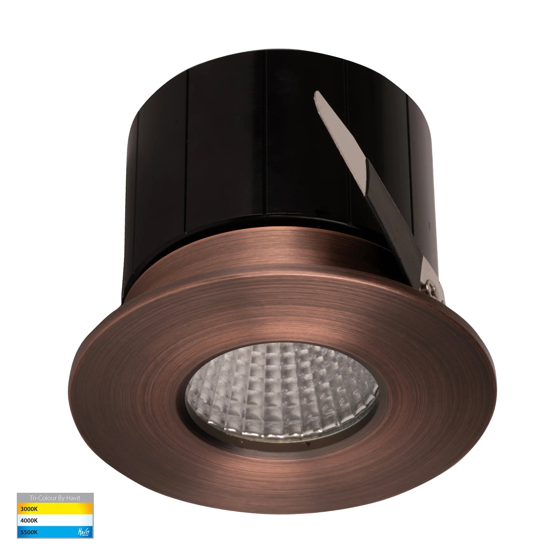 Havit Prime Fixed LED Downlights Tri- Antique Brass 12W 240V IP54- HV5511T-AB