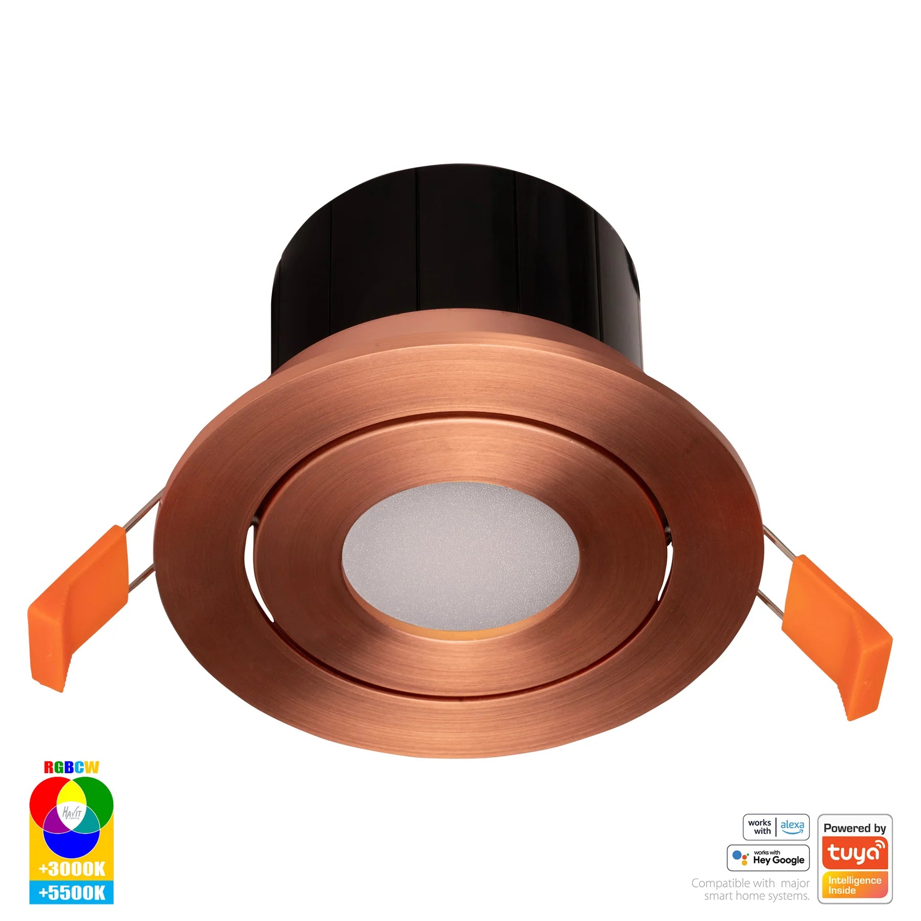 Havit Prime Tilt WIFI LED Downlights RGBCW Copper 12W 240V IP54- HV5512RGBCW-CP