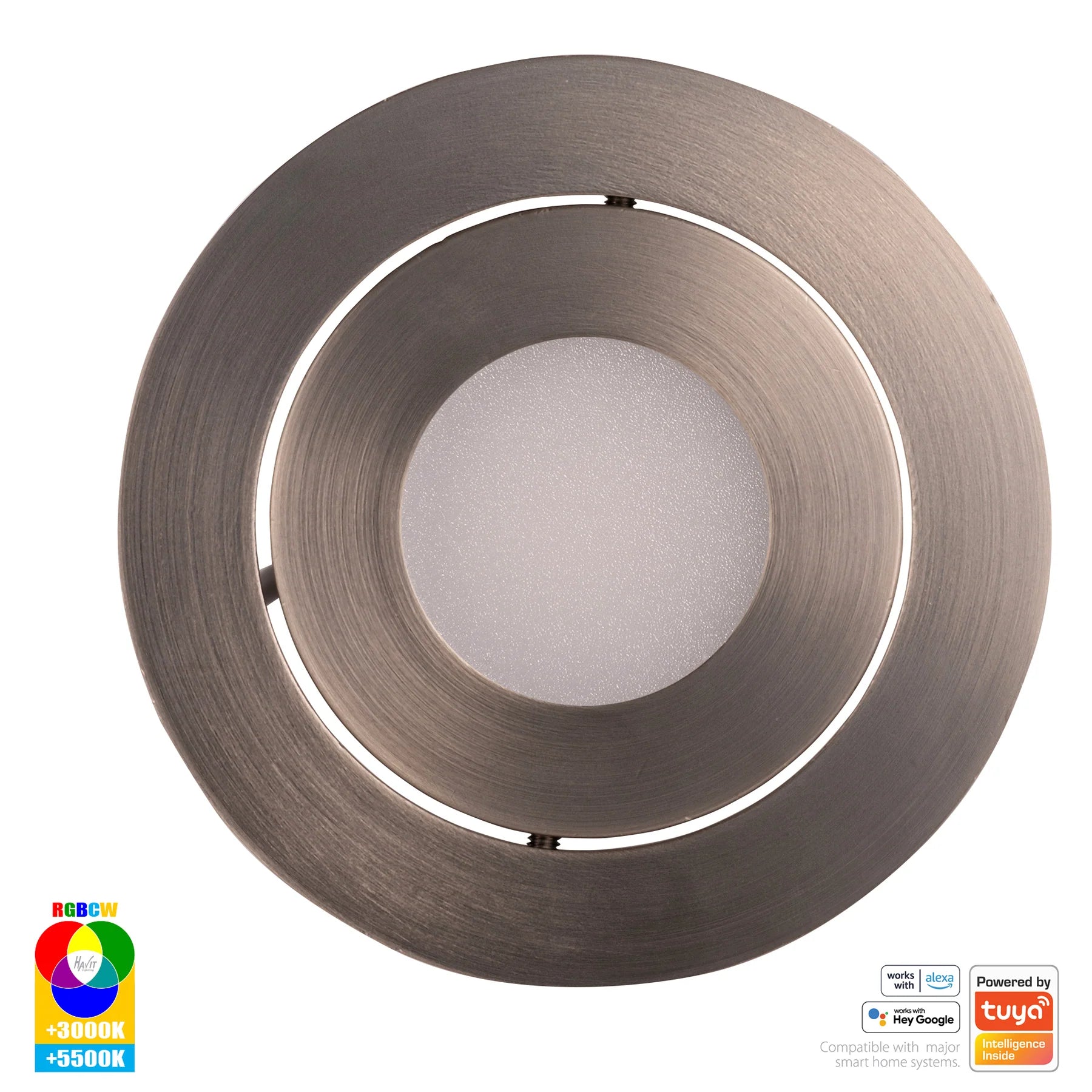 Havit Prime Tilt WIFI LED Downlights RGBCW Nickel 12W 240V IP54- HV5512RGBCW-NK