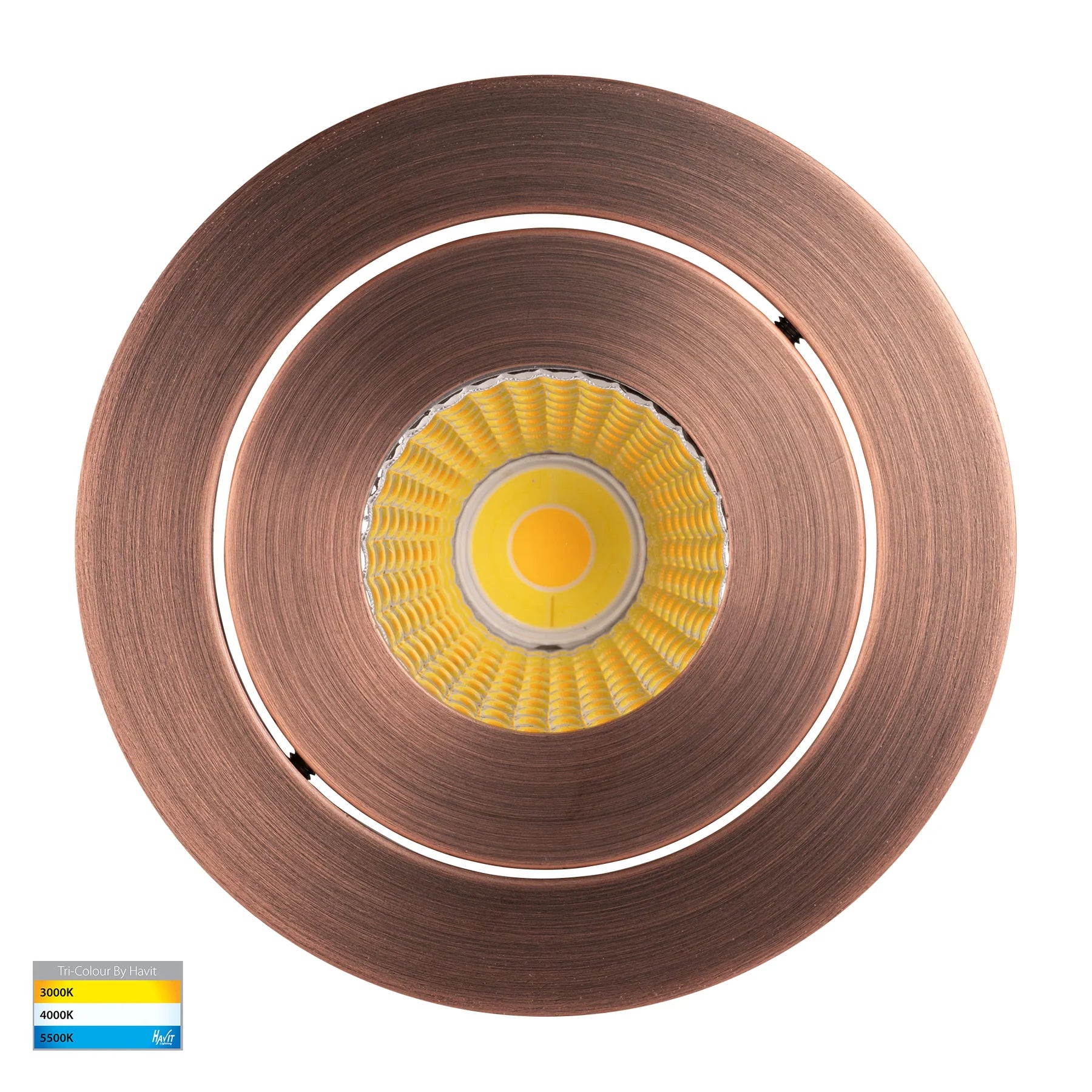 Havit Prime Tilt LED Downlights Tri- Antique Brass 12W 240V IP54- HV5512T-AB