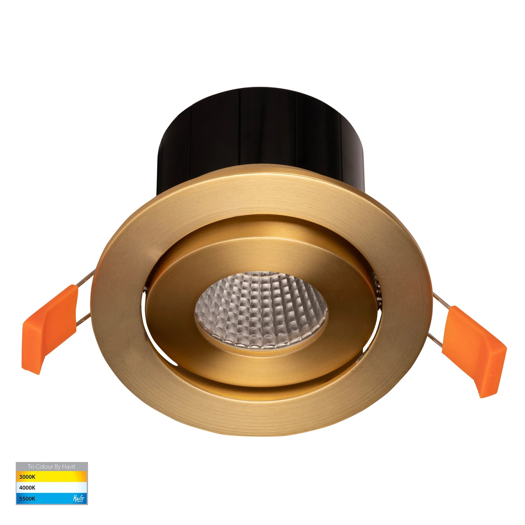 Havit Prime Tilt LED Downlights Tri- Brass 12W 240V IP54- HV5512T-BR