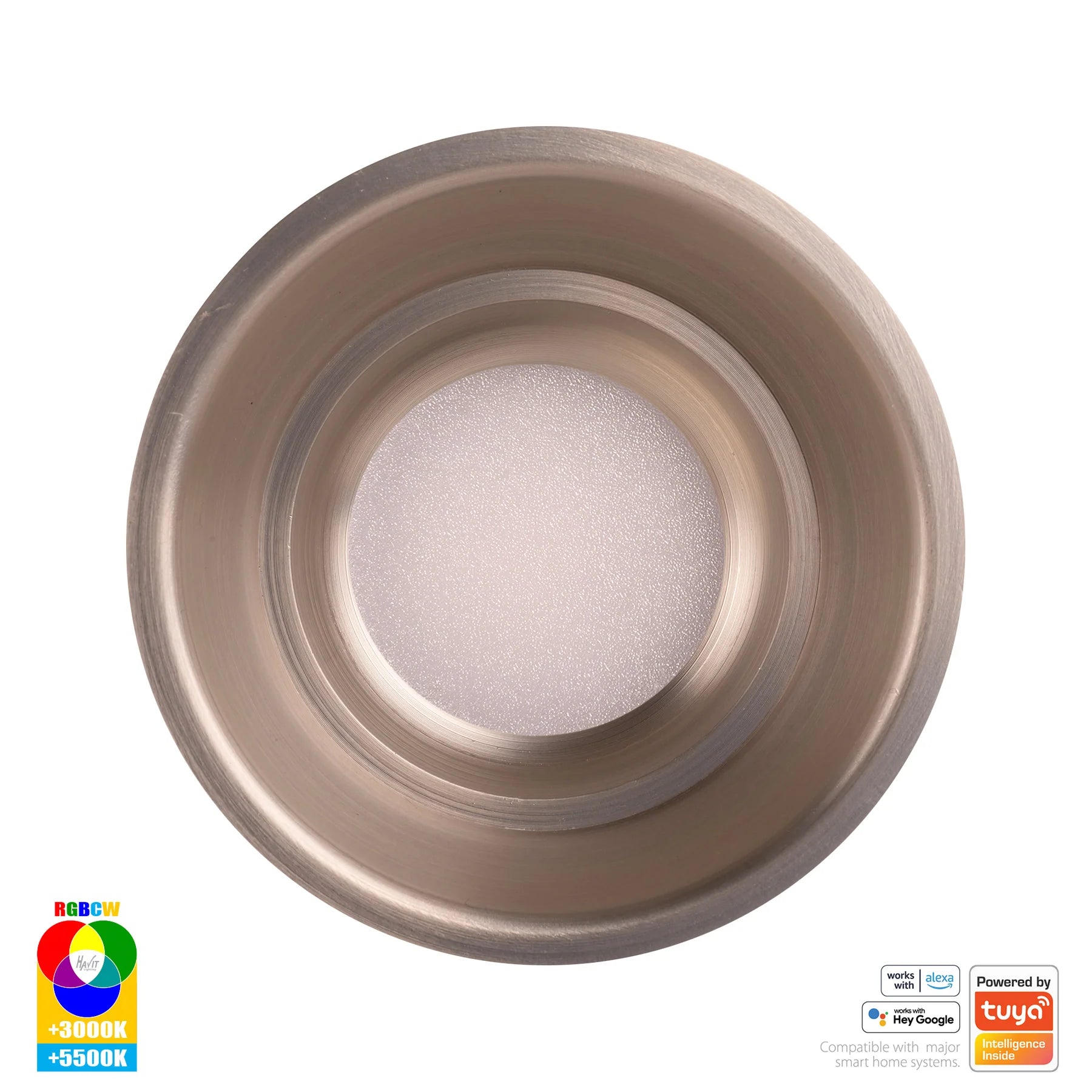 Havit Prime Fixed Deep WIFI LED Downlights RGBCW Nickel 12W 240V IP54- HV5513RGBCW-NK