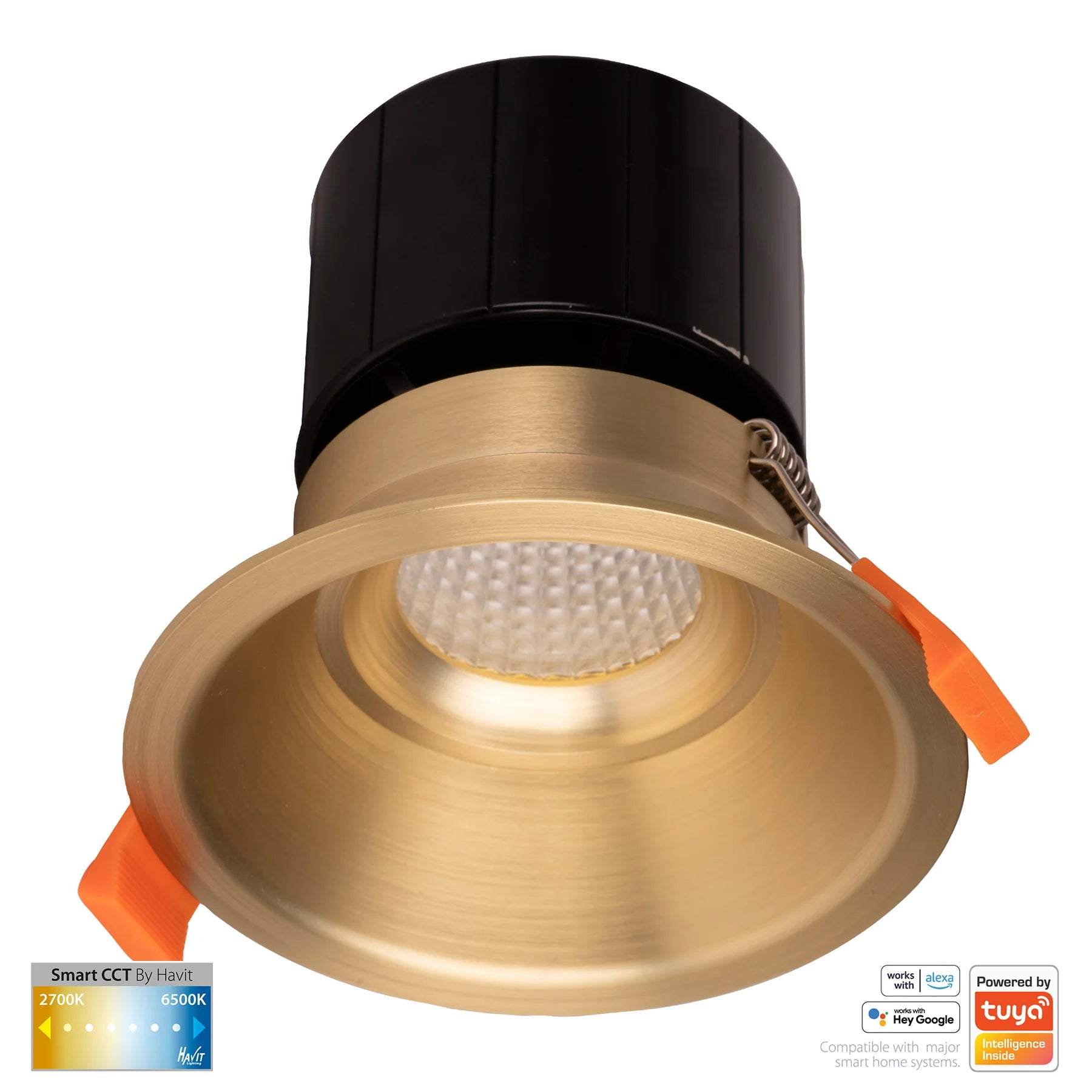Havit Prime Fixed Deep CCT WIFI LED Downlights 2700K-6500K Brass 12W 240V IP54- HV5514CCT-BR