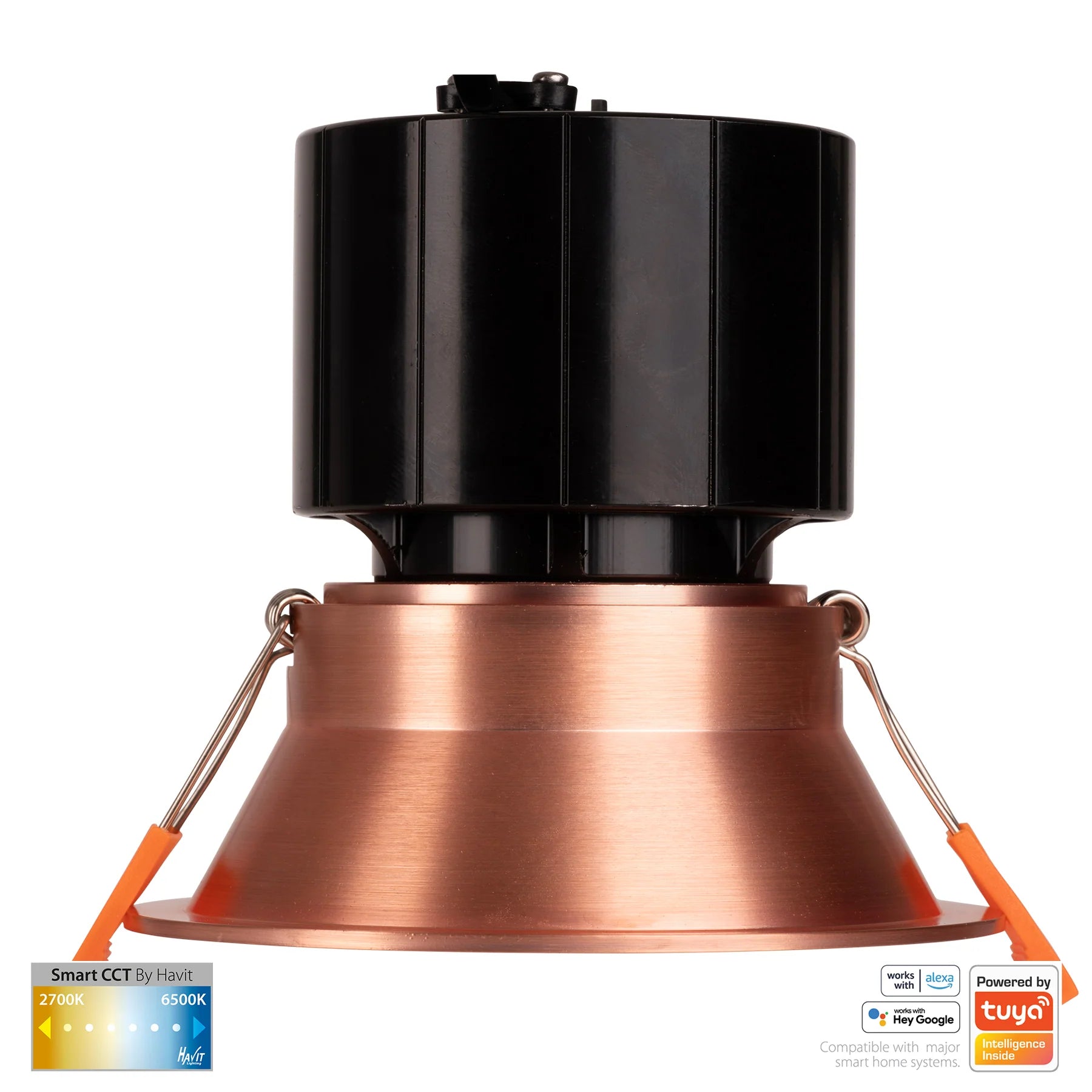 Havit Prime Fixed Deep CCT WIFI LED Downlights 2700K-6500K Copper 12W 240V IP54- HV5514CCT-CP