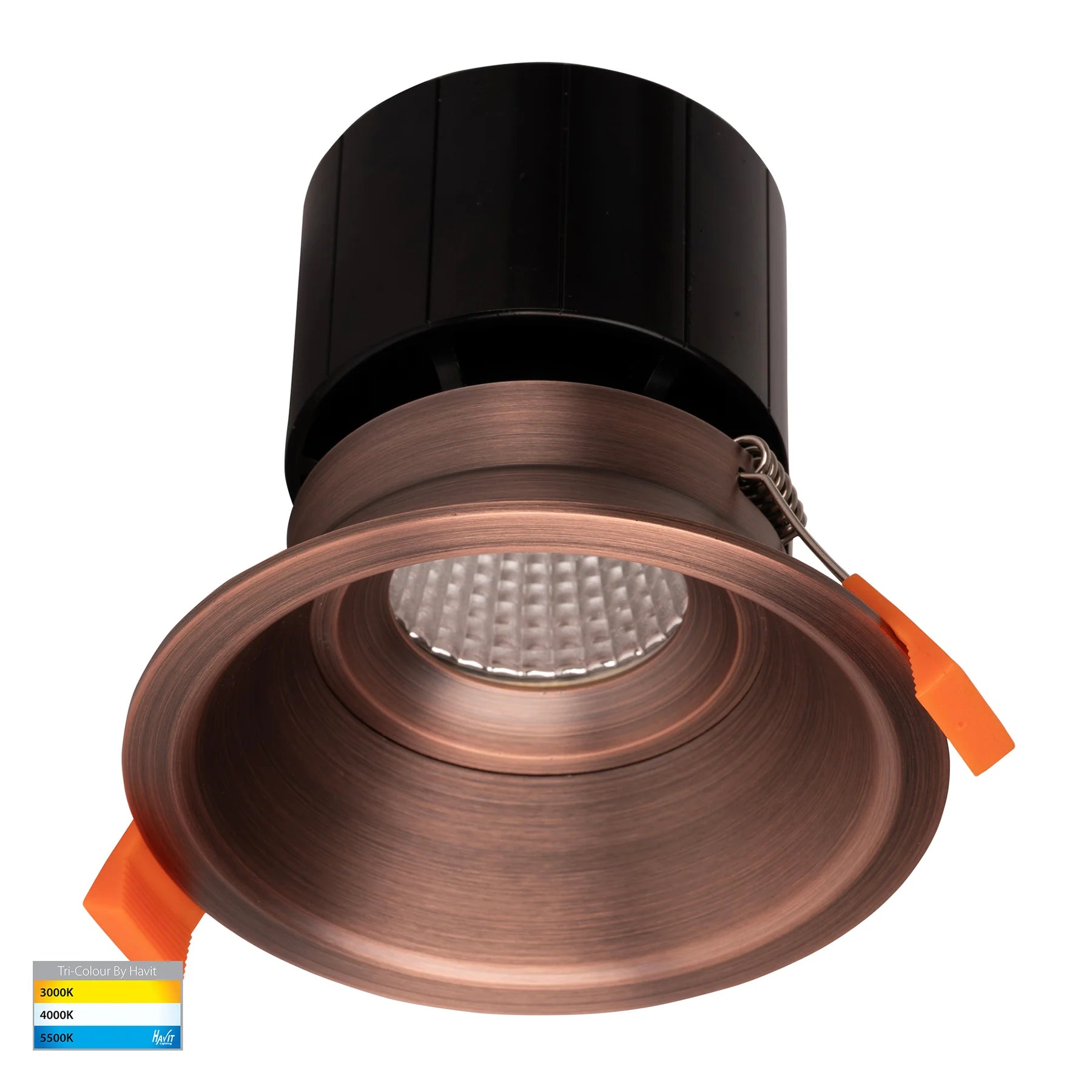 Havit Prime Fixed Deep LED Downlights Tri- Antique Brass 12W 240V IP54- HV5514T-AB