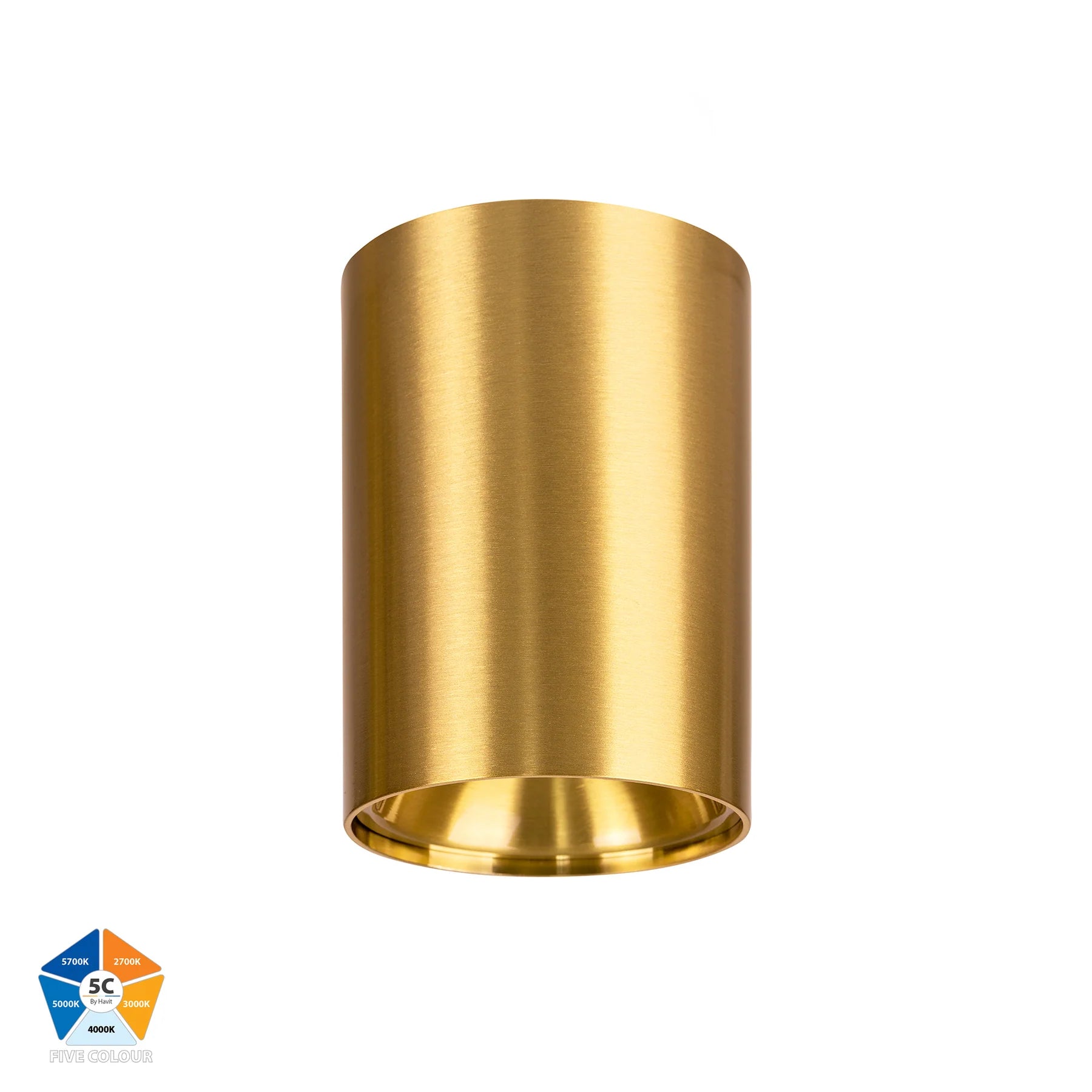 Havit Nella Surface Mounted LED Downlights 5CCT Brass 12W 12V/240V IP54- HV5842S-BR, HV5842S-BR-12V