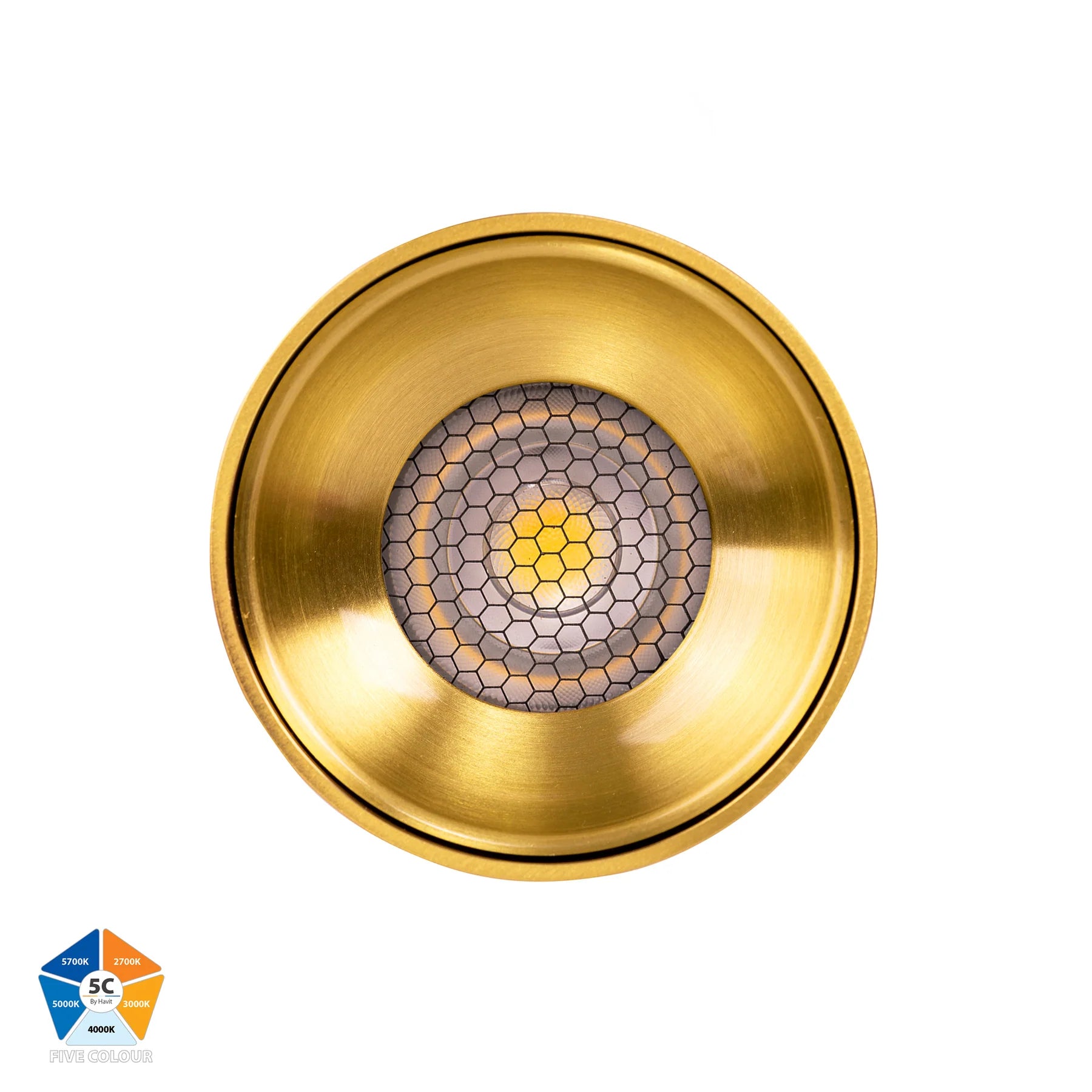 Havit Nella Surface Mounted LED Downlights 5CCT Brass 12W 12V/240V IP54- HV5842S-BR, HV5842S-BR-12V