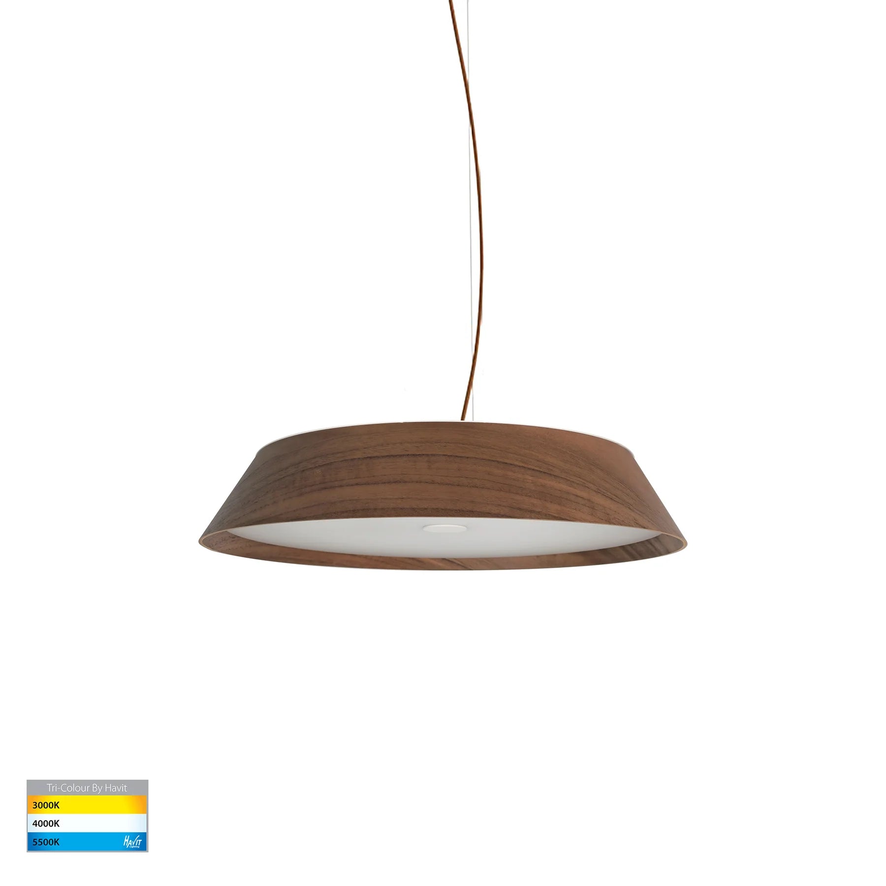 Havit Noyer 330mm LED Interior Pendants Tri- Walnut Timber 20W 240V IP20- HV5871T-PDT