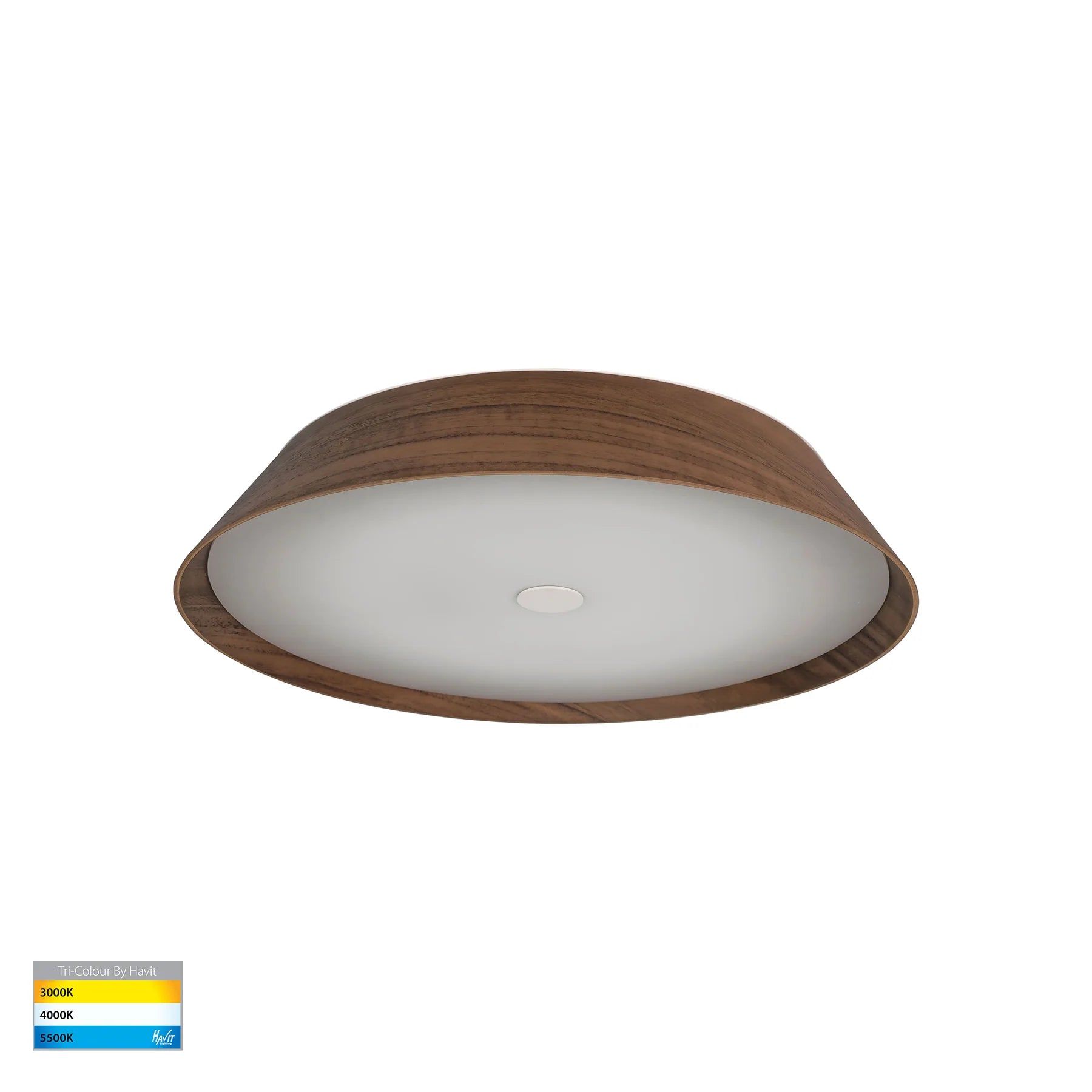 Havit Noyer 420mm Ceiling Mounted LED Oysters Tri- Walnut Timber 35W 240V IP20- HV5872T