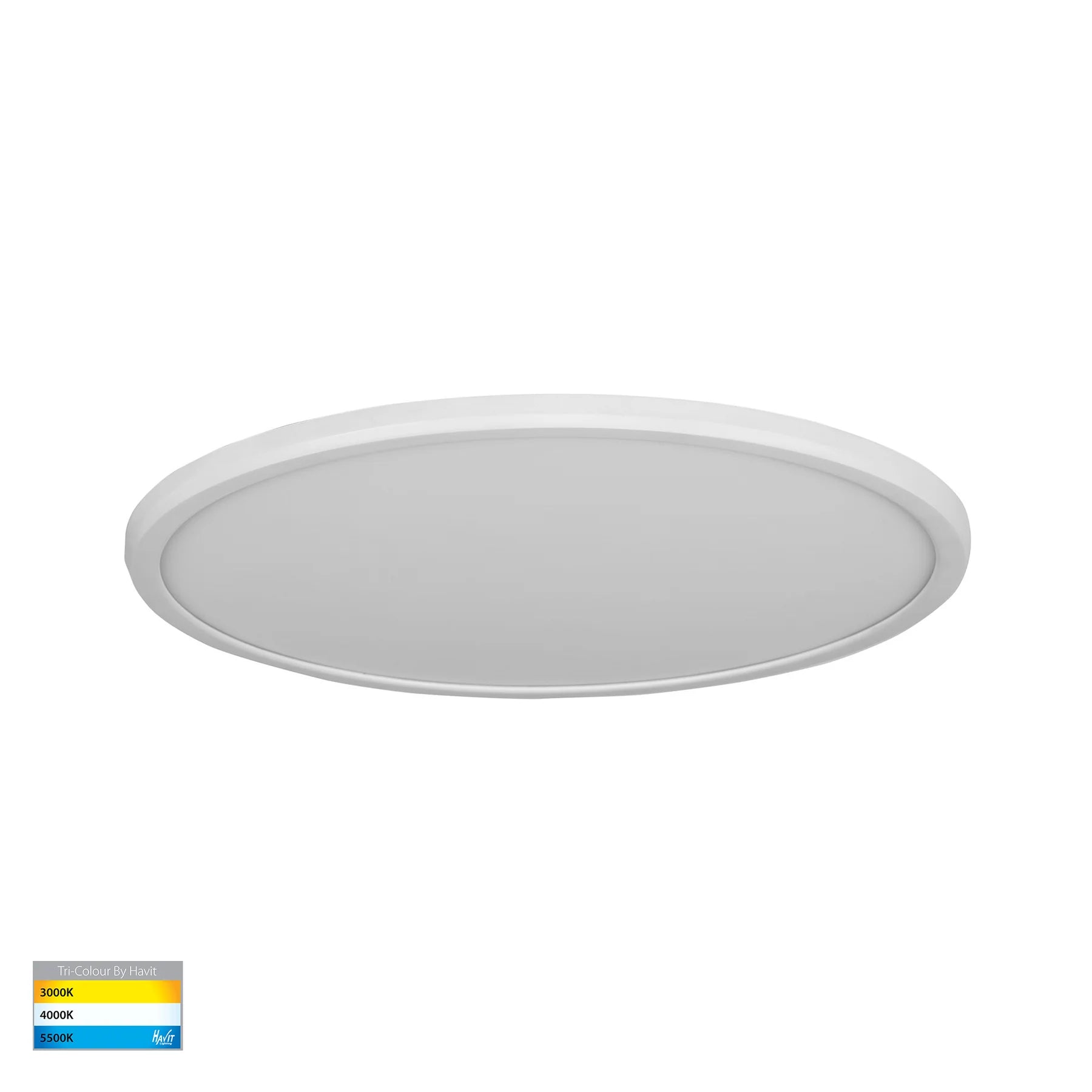 Havit Slim Dimmable 400mm Surface Mounted LED Oysters Tri- White 30W 240V IP54- HV5878T-WHT-MSENS