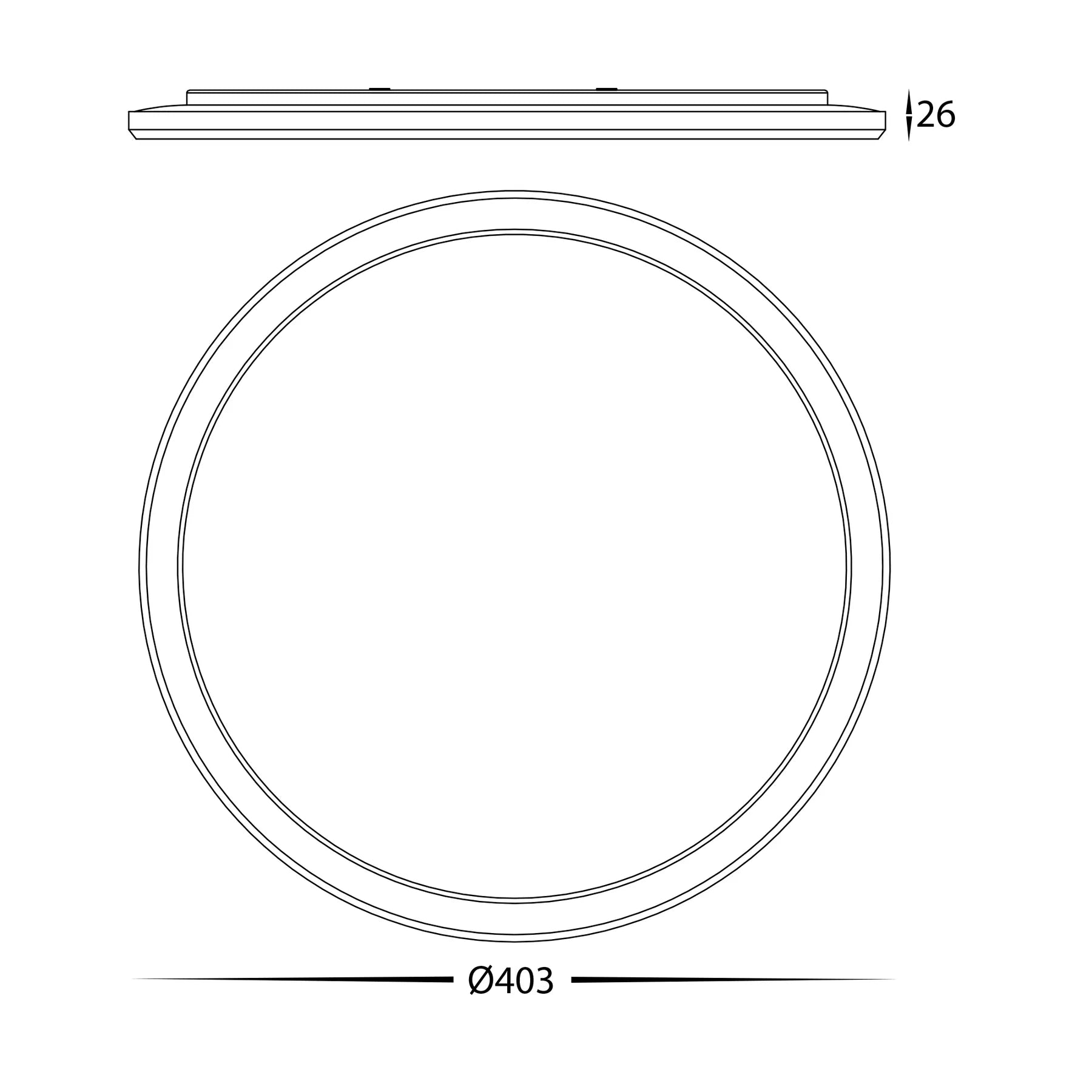 Havit Slim Dimmable 400mm Surface Mounted LED Oysters Tri- White 30W 240V IP54- HV5878T-WHT-MSENS