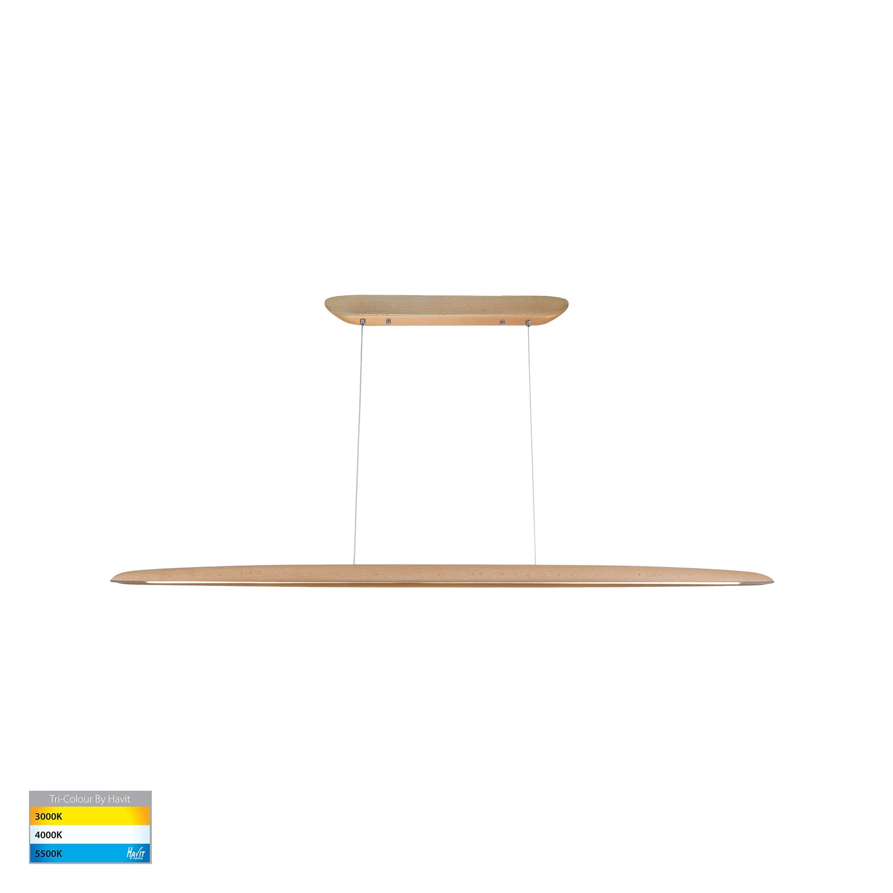 Havit Noce 1300mm Linear Pendants Tri- Beech Timber 20W 240V IP20- HV6010T-BEECH