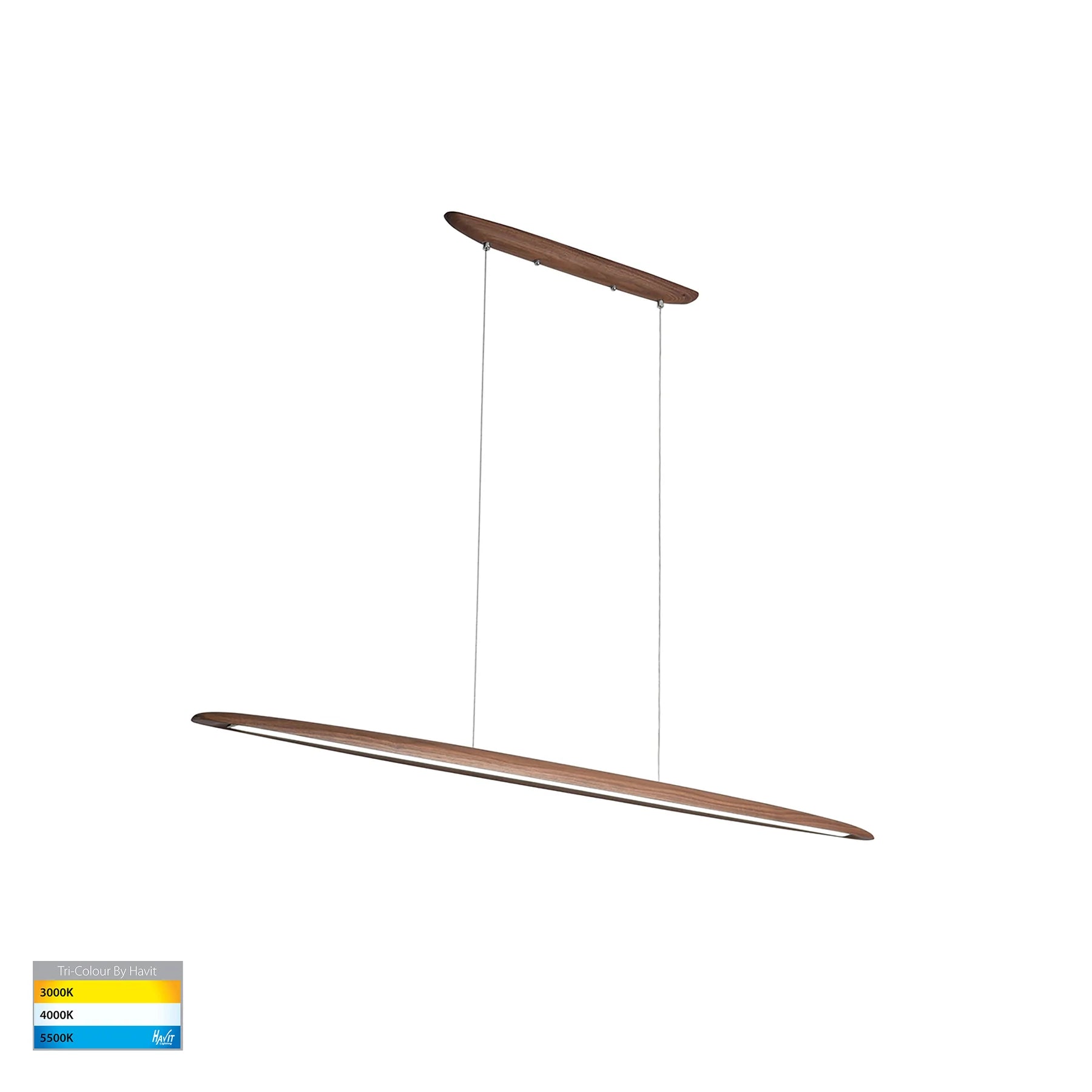 Havit Noce 1300mm Linear Interior Pendant Tri- Walnut Timber 20W 240V IP20- HV6010T