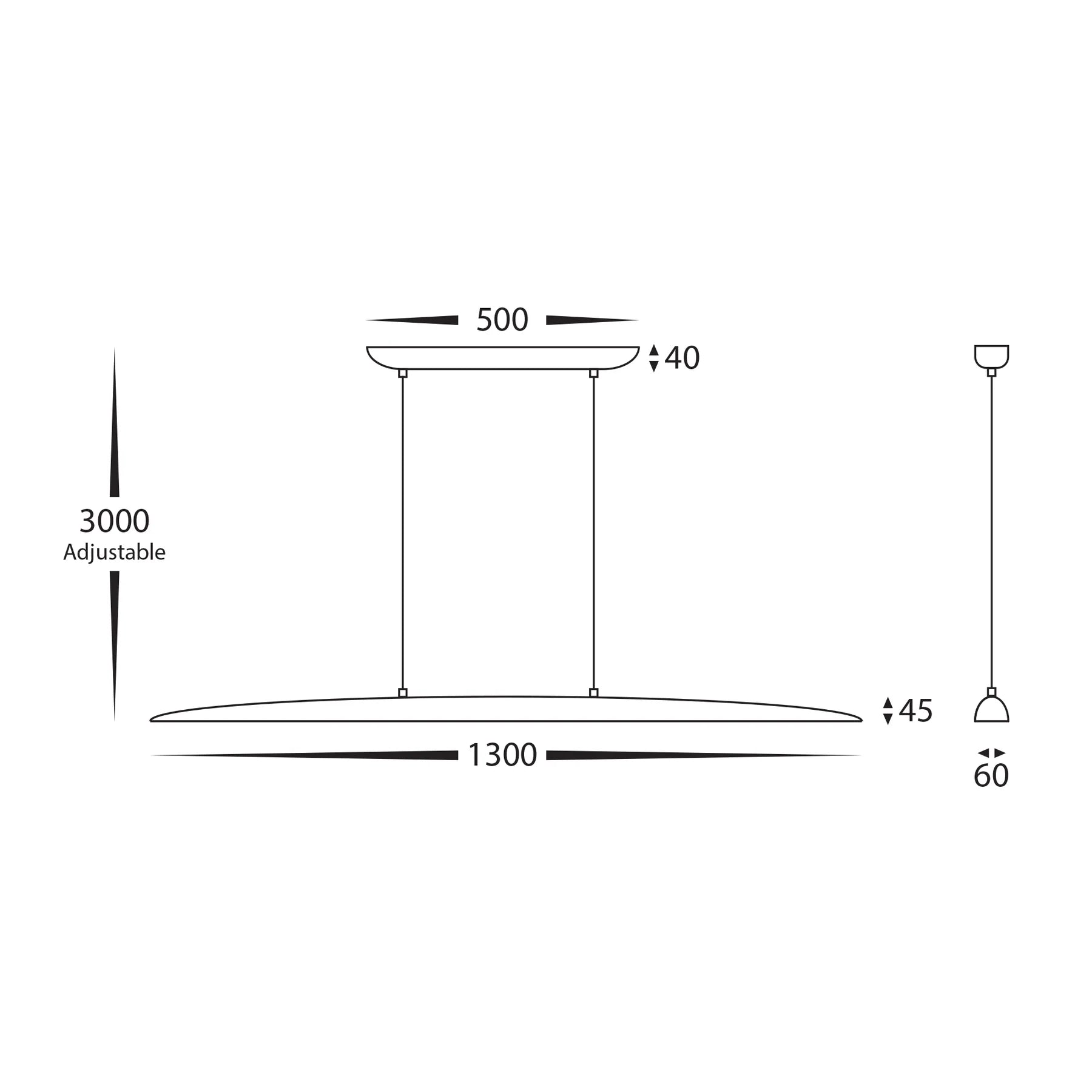 Havit Noce 1300mm Linear Interior Pendant Tri- Walnut Timber 20W 240V IP20- HV6010T