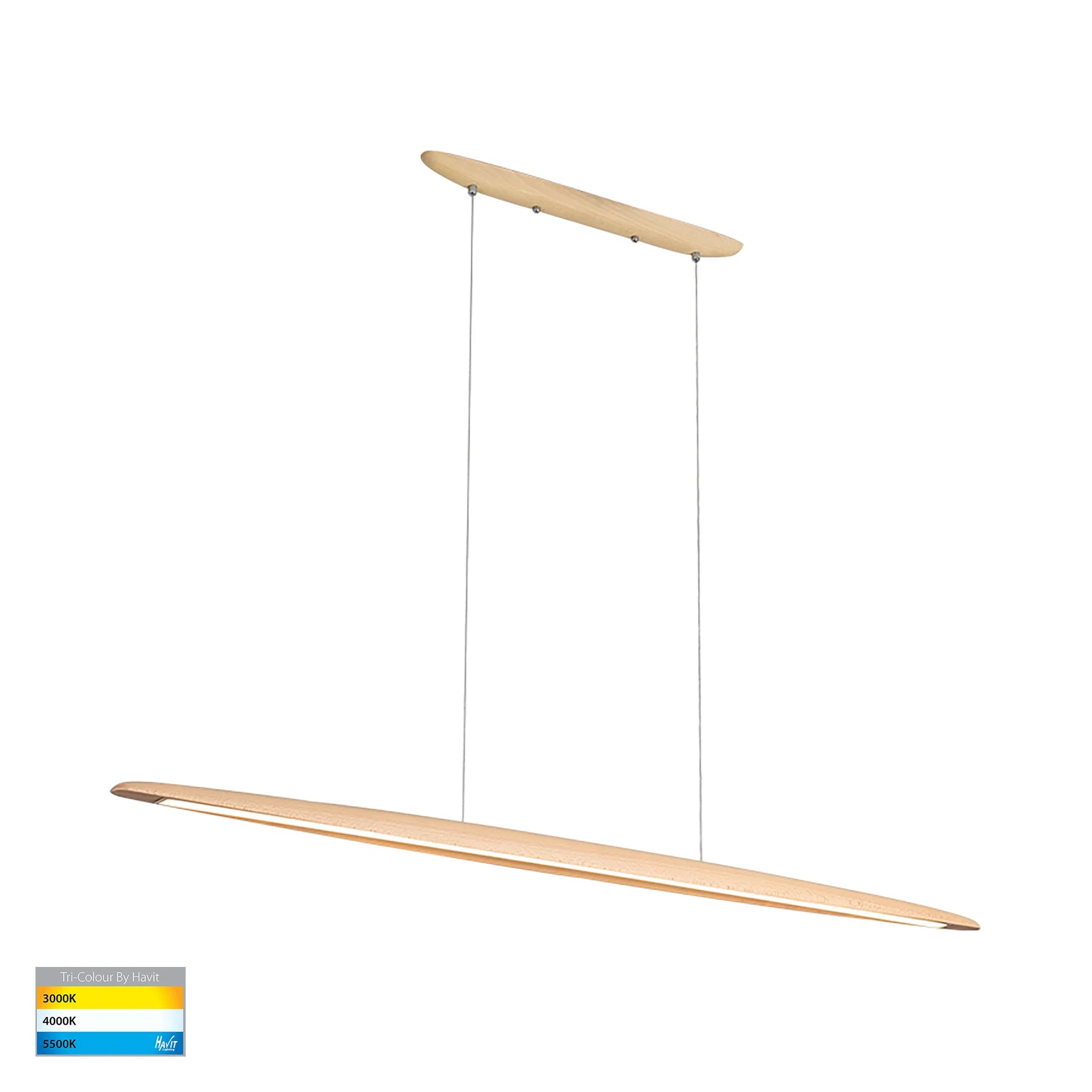 Havit Noce 1800mm Linear Pendants Tri- Beech Timber 28W 240V IP20- HV6012T-BEECH