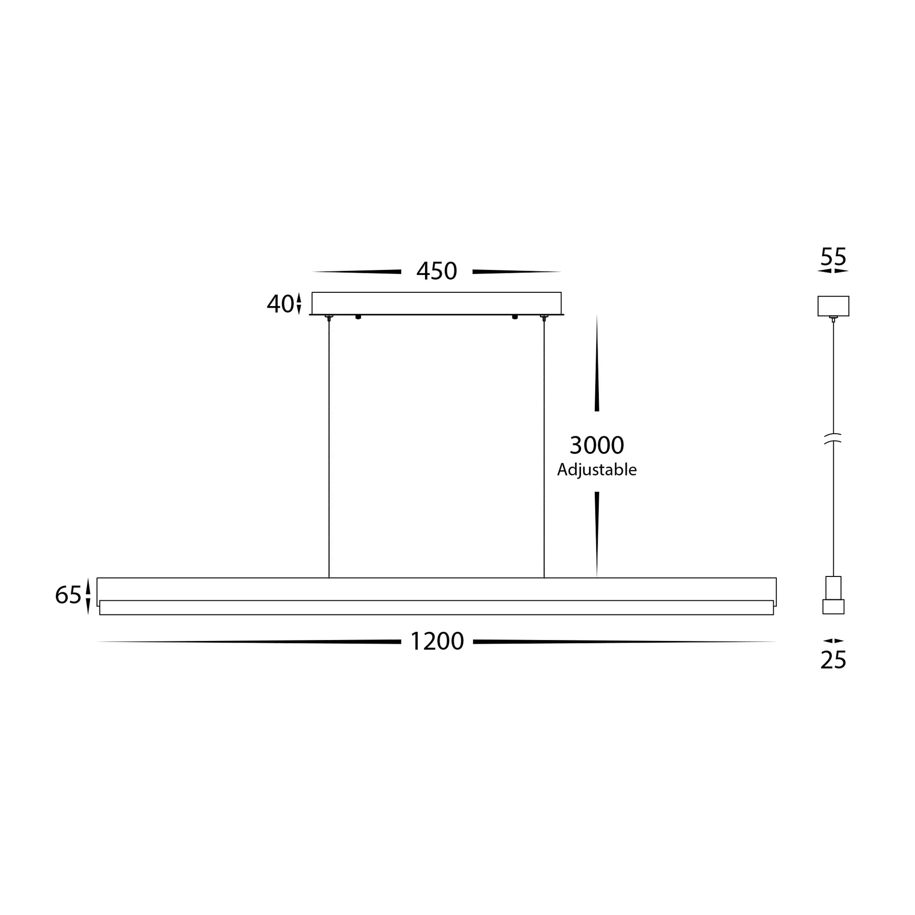 Havit Egurra 1200mm Linear Pendants Tri- Oak Timber 20W 240V IP20- HV6015T-OAK