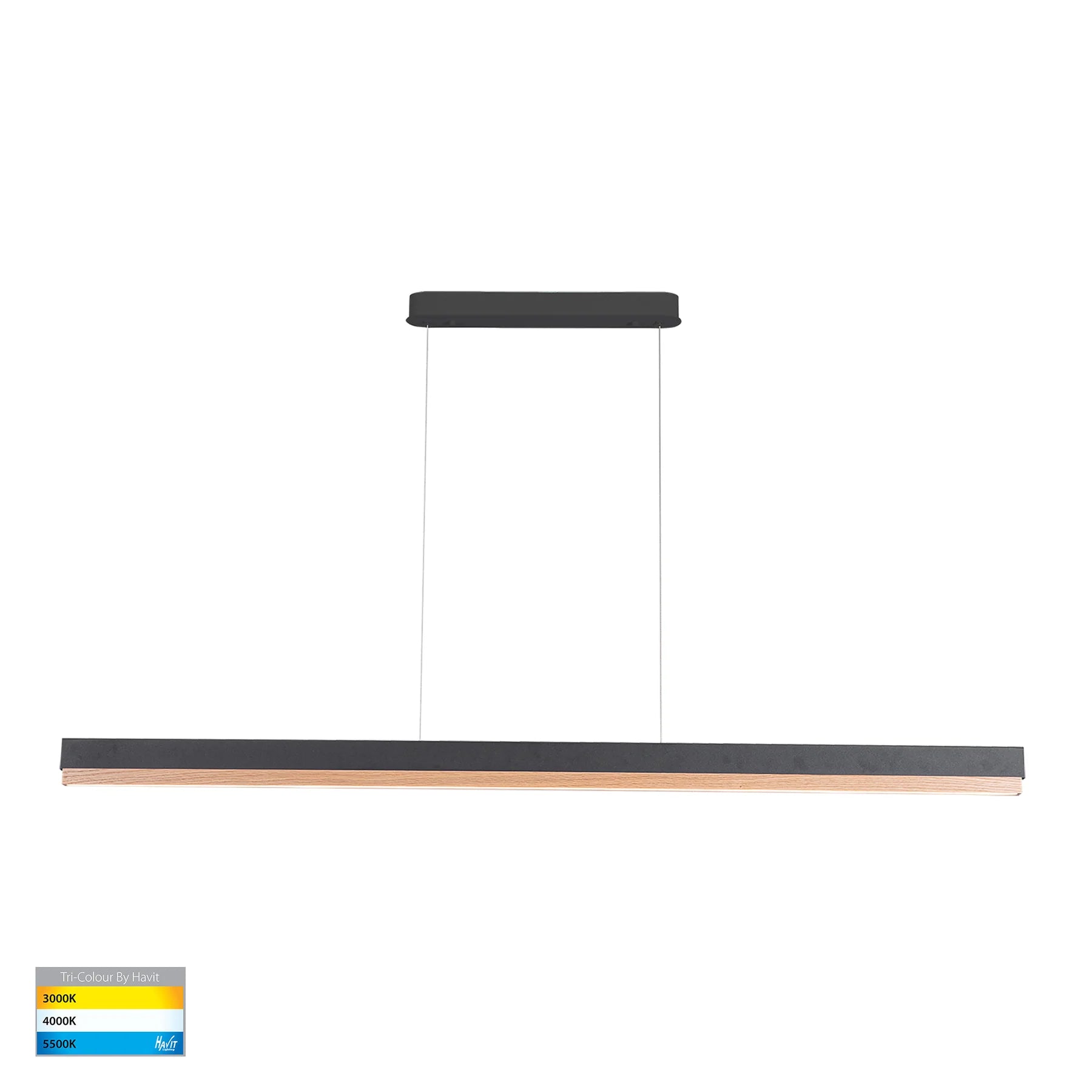 Havit Egurra 1800mm Linear Pendants Tri- Oak Timber 28W 240V IP20- HV6017T-OAK