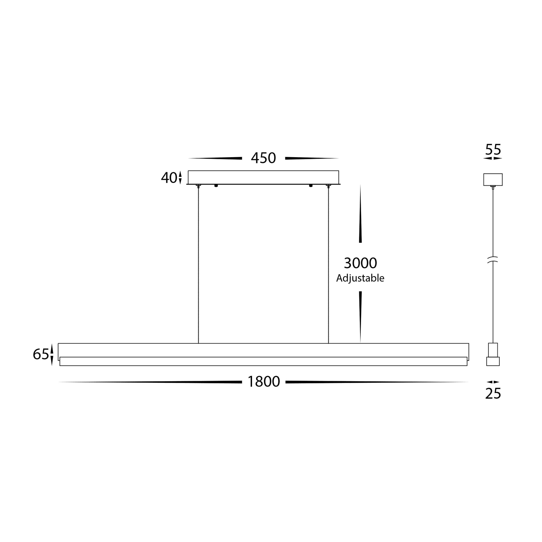Havit Egurra 1800mm Linear Pendants Tri- Walnut Timber 28W 240V IP20- HV6017T-WALNUT
