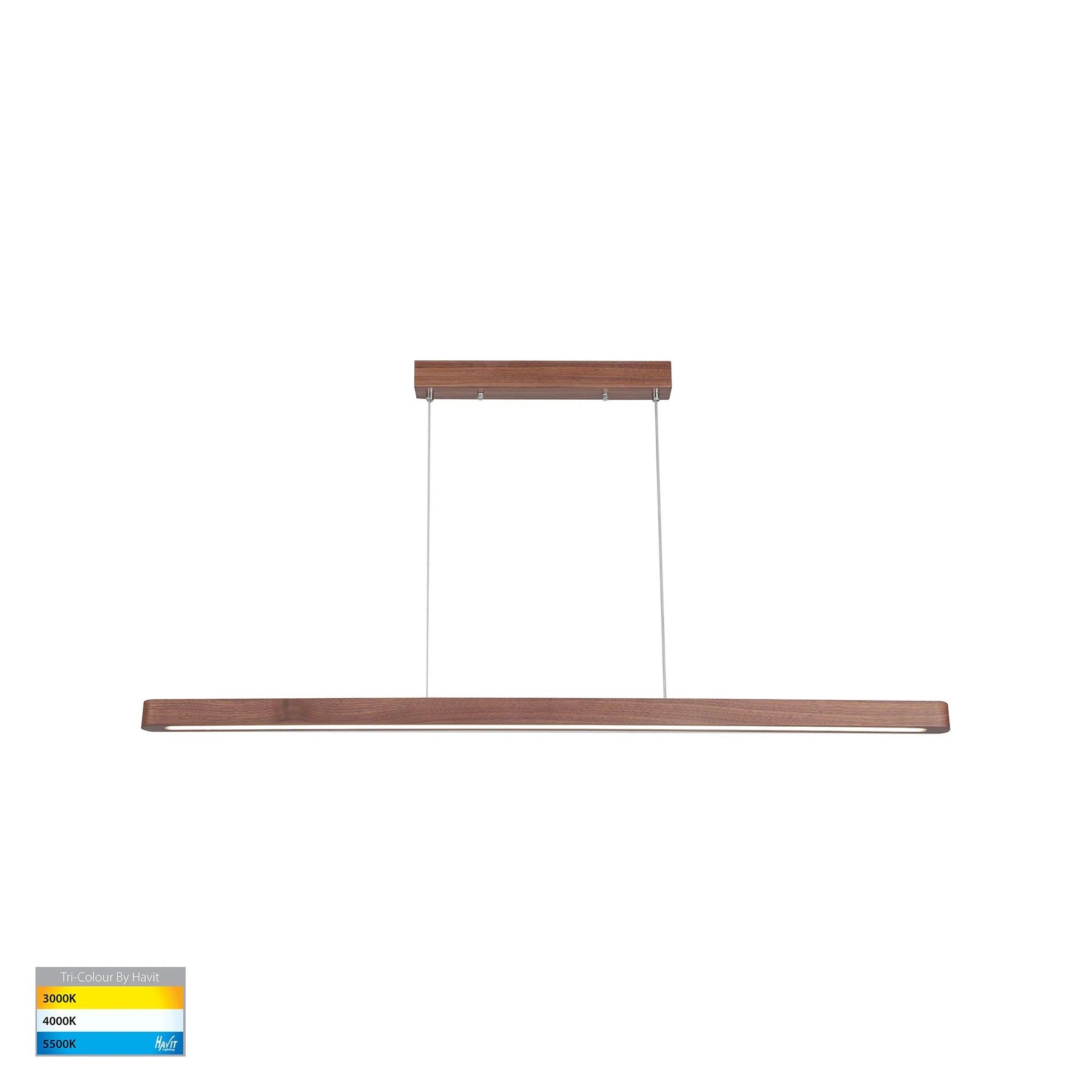 Havit Madeira 1200mm Up & Down Linear Pendants Tri- Walnut Timber 20W 240V IP20- HV6018T-WALNUT