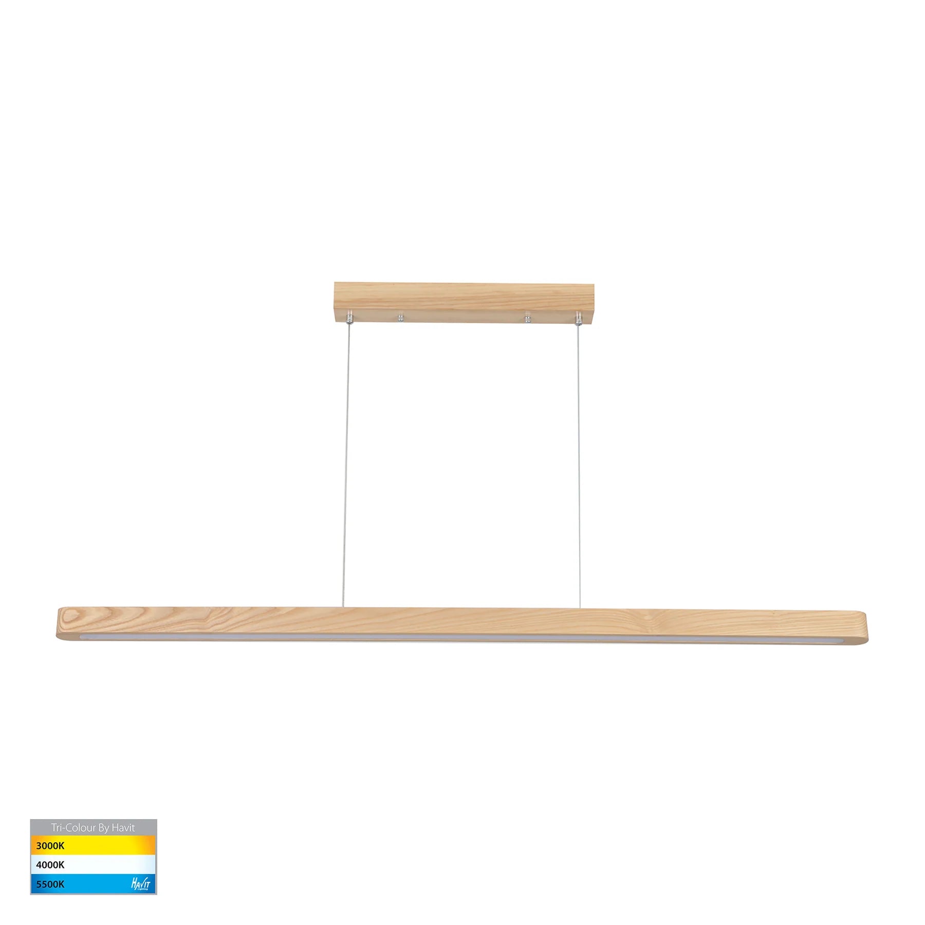 Havit Madeira 1800mm Up & Down Linear Pendants Tri- Oak Timber 28W 240V IP20- HV6020T-OAK