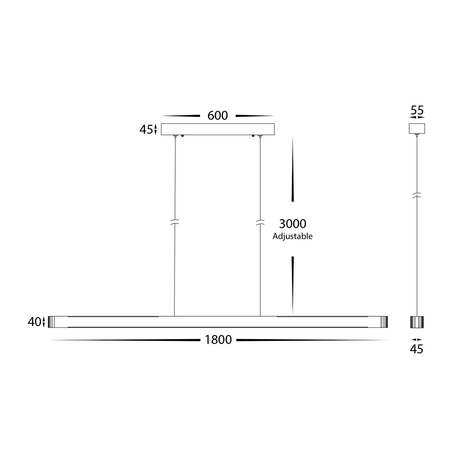 Havit Madeira 1800mm Up & Down Linear Pendants Tri- Oak Timber 28W 240V IP20- HV6020T-OAK
