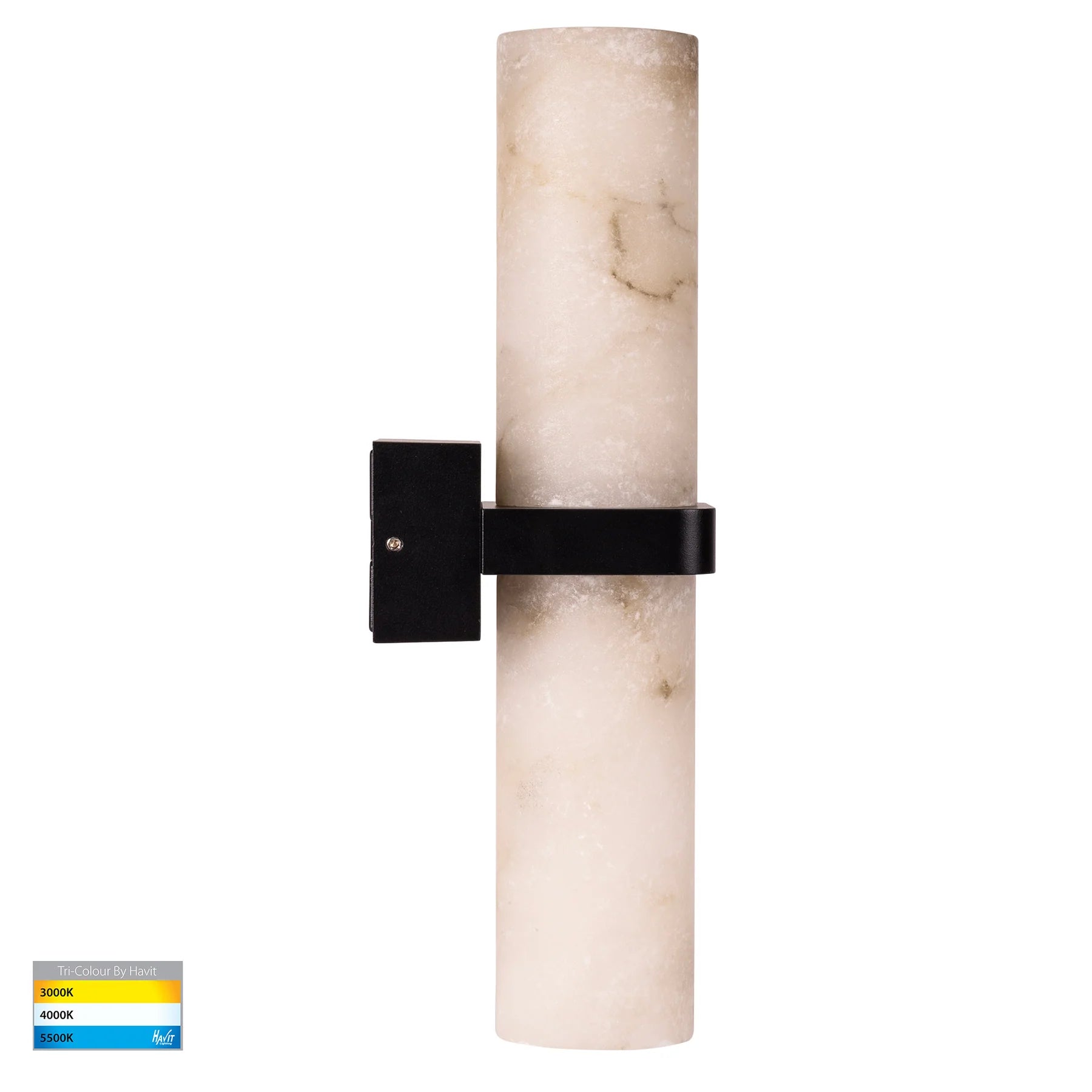 Havit Albast with Alabaster Glass Up & Down Exterior Wall Lights 3000K 4000K Black 2x9W 240V IP65- HV8079T-BLK