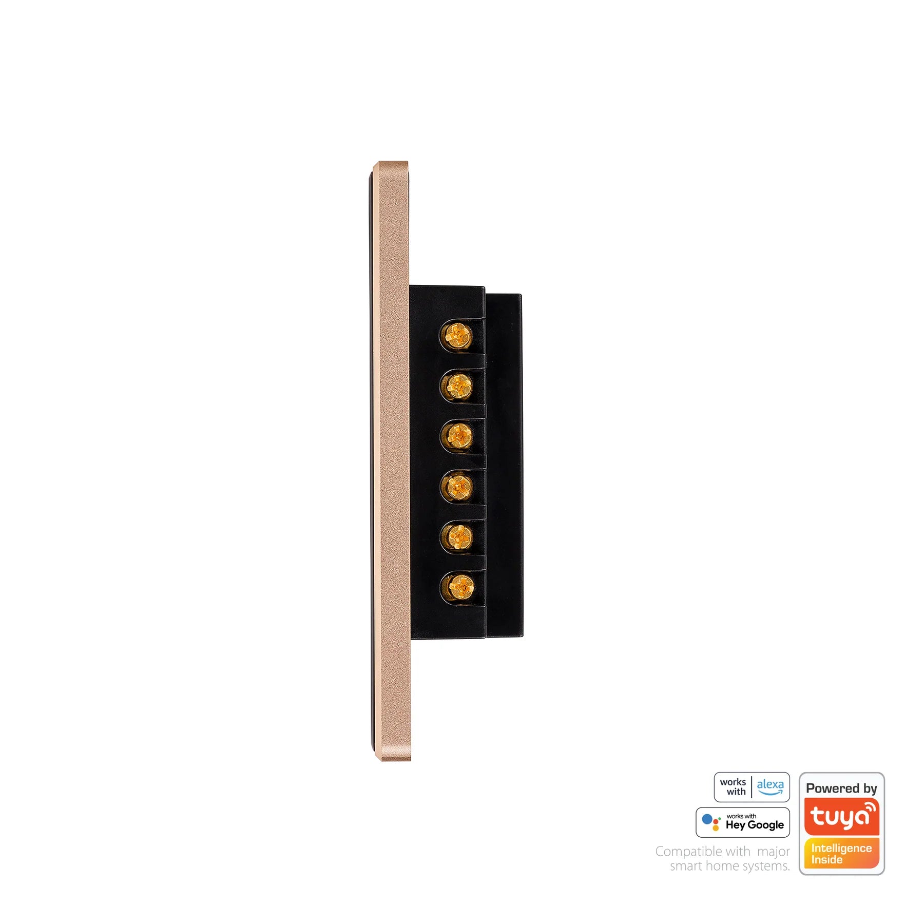 Havit Wifi 4 Gang with Gold Trim Wall Switch Clipsal Black 4x300W 240V IP20 - HV9220-4