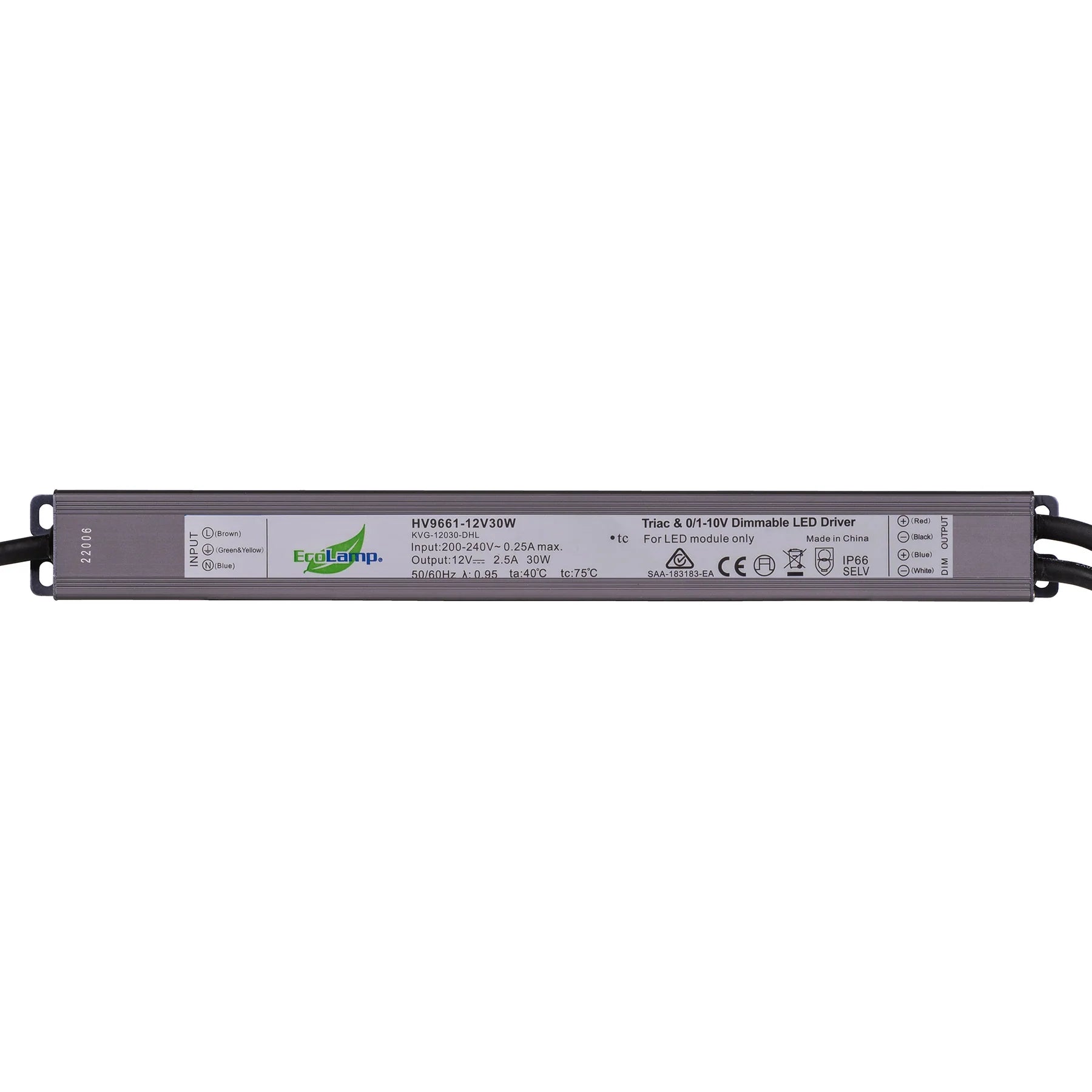 Havit Triac + 0-1/10v Dimmable with Flex and Plug Drivers Grey 30W 12/24V IP66 - HV9661-30W