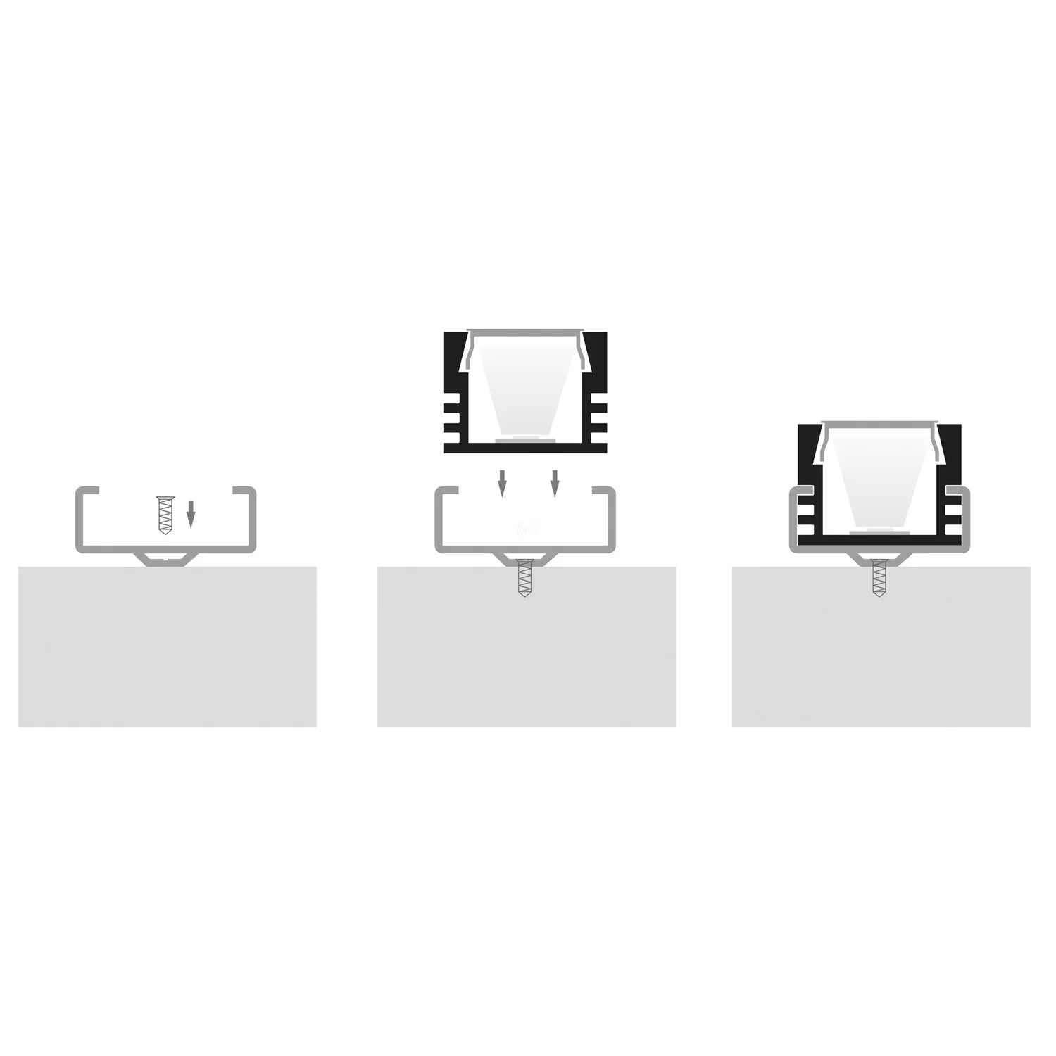 Havit End Caps to suit – Havit White Shallow Square Aluminium Profile - HV9693-1612-WHT-EC