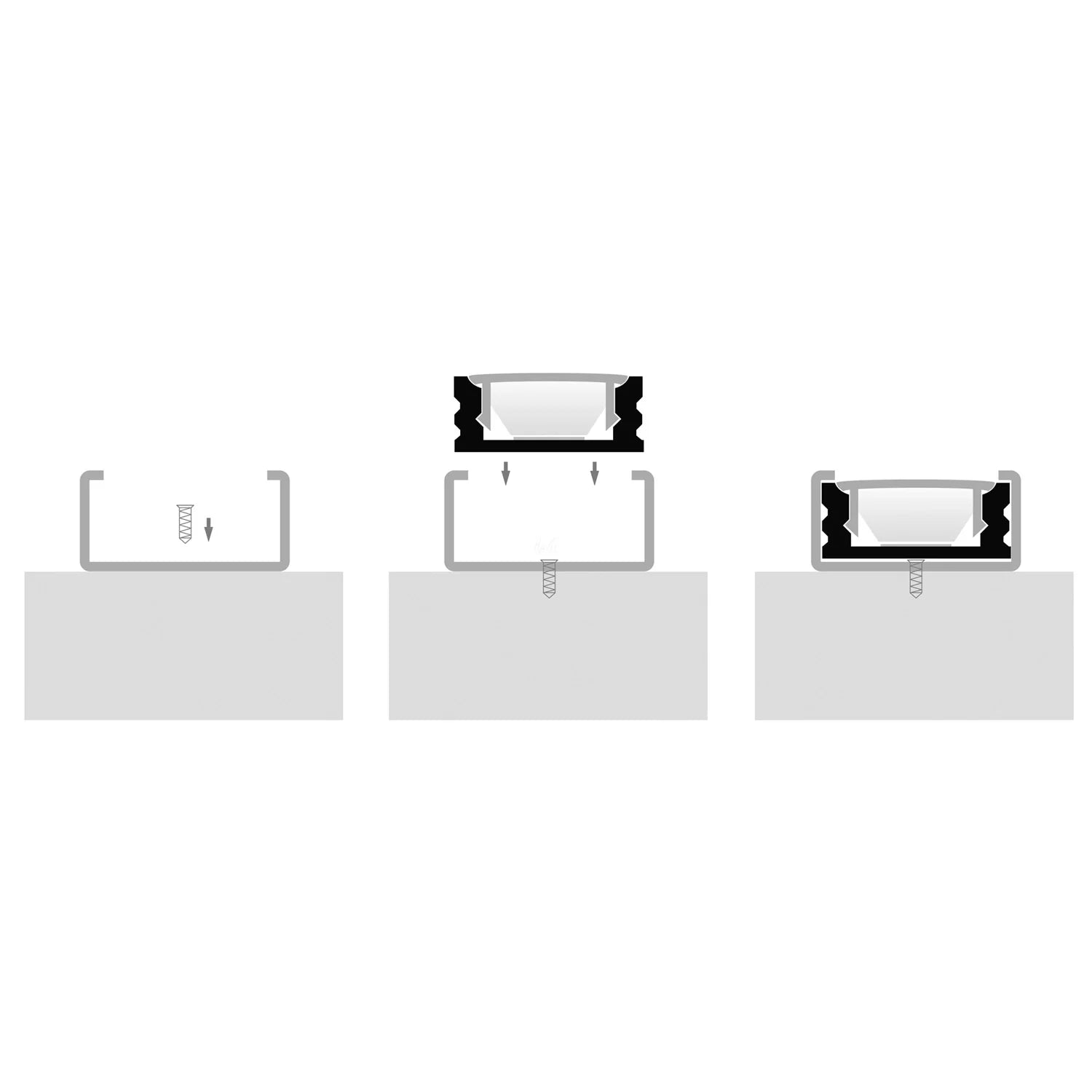 Havit End Caps to suit – Havit White Shallow Square Aluminium Profile - HV9693-1707-WHT-EC
