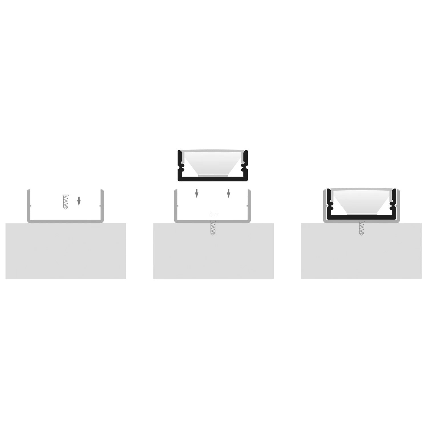 Havit End Caps to suit - Havit Black Shallow Square Aluminium Profile - HV9693-2310-BLK-EC