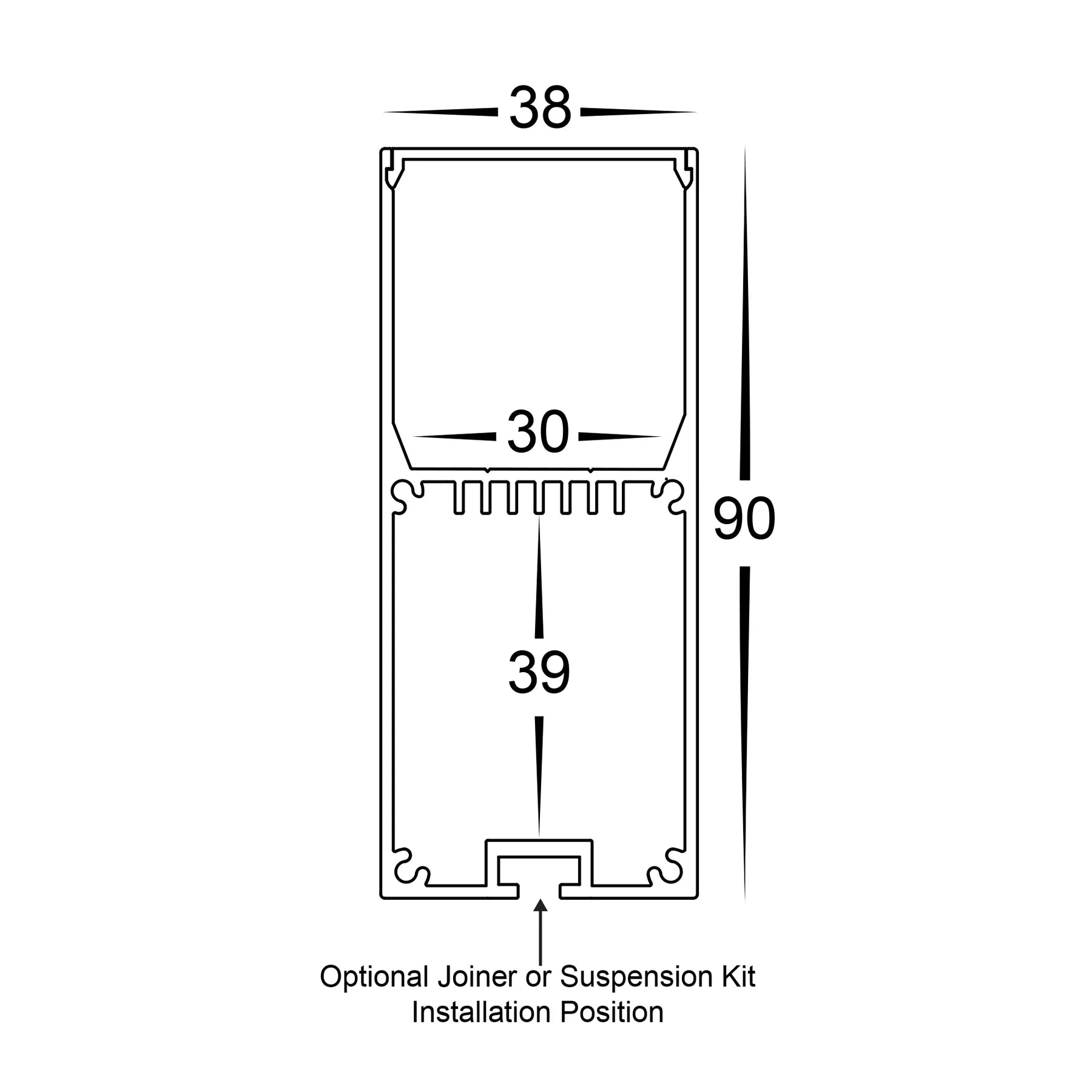 Havit Deep Square Aluminium Profile LED Channel - HV9693-3890