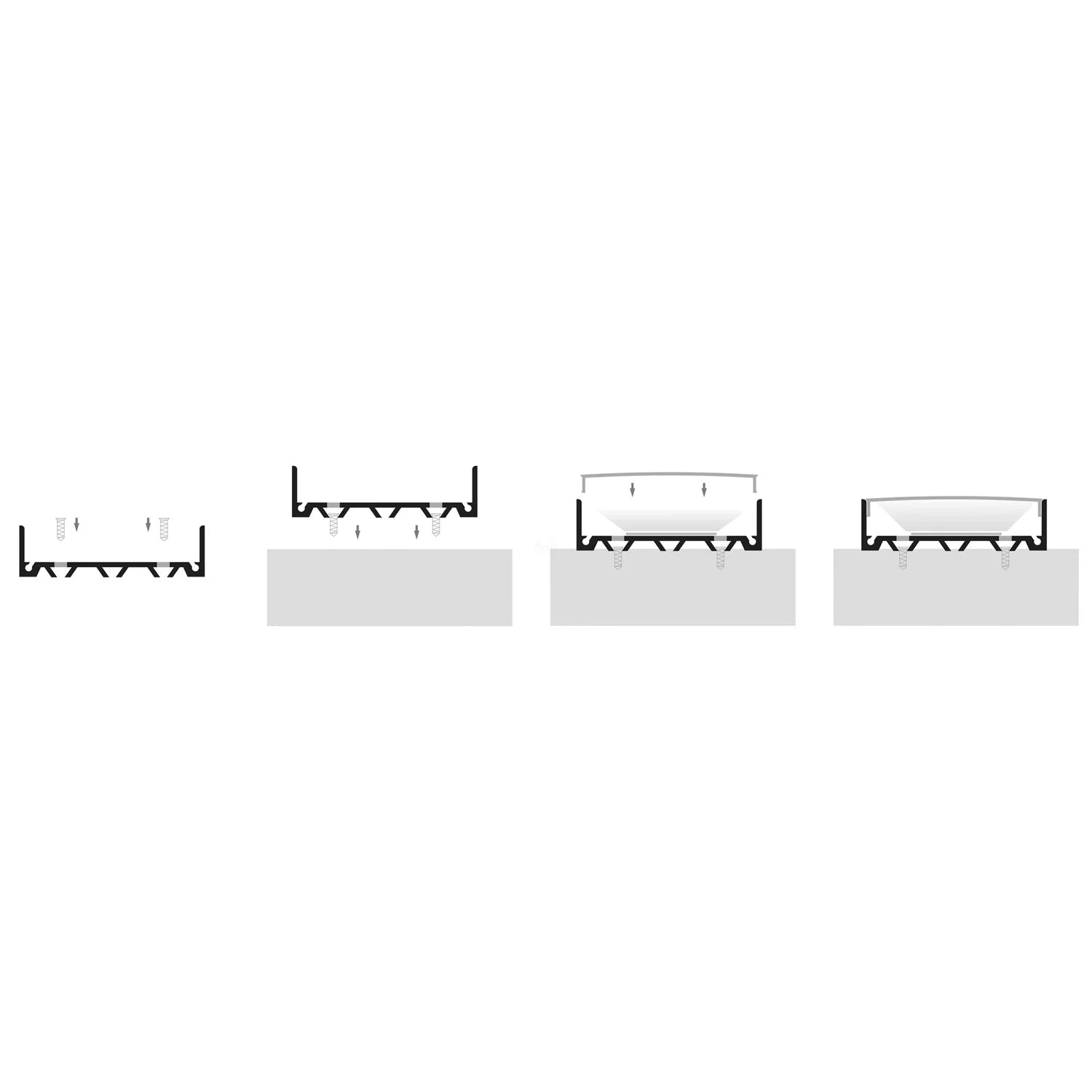 Havit End Caps to suit – Havit Shallow Square Aluminium Profile - HV9693-4511-EC