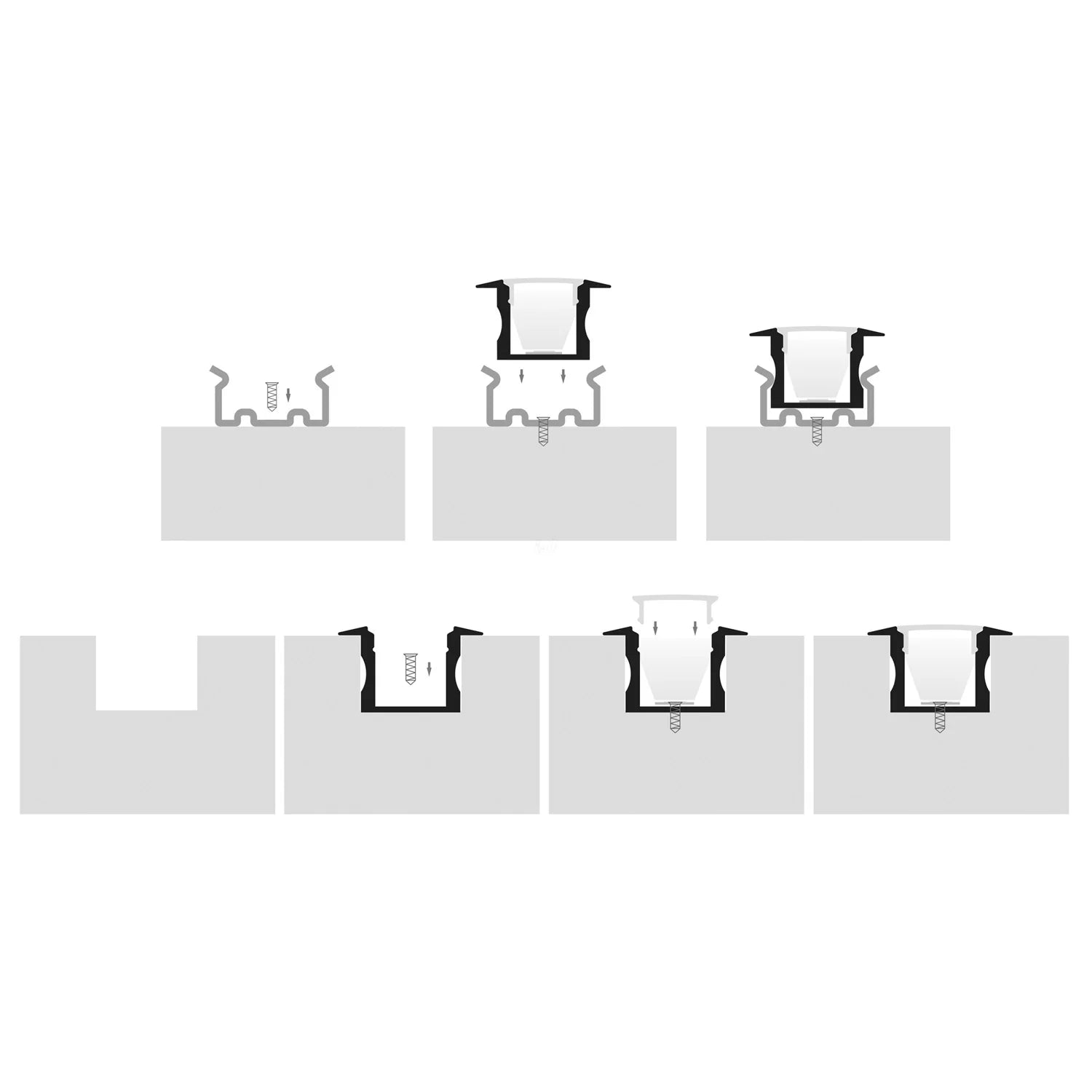 Havit End Caps to suit – Havit Deep White Square Winged Aluminium Profile - HV9695-2515-WHT-EC