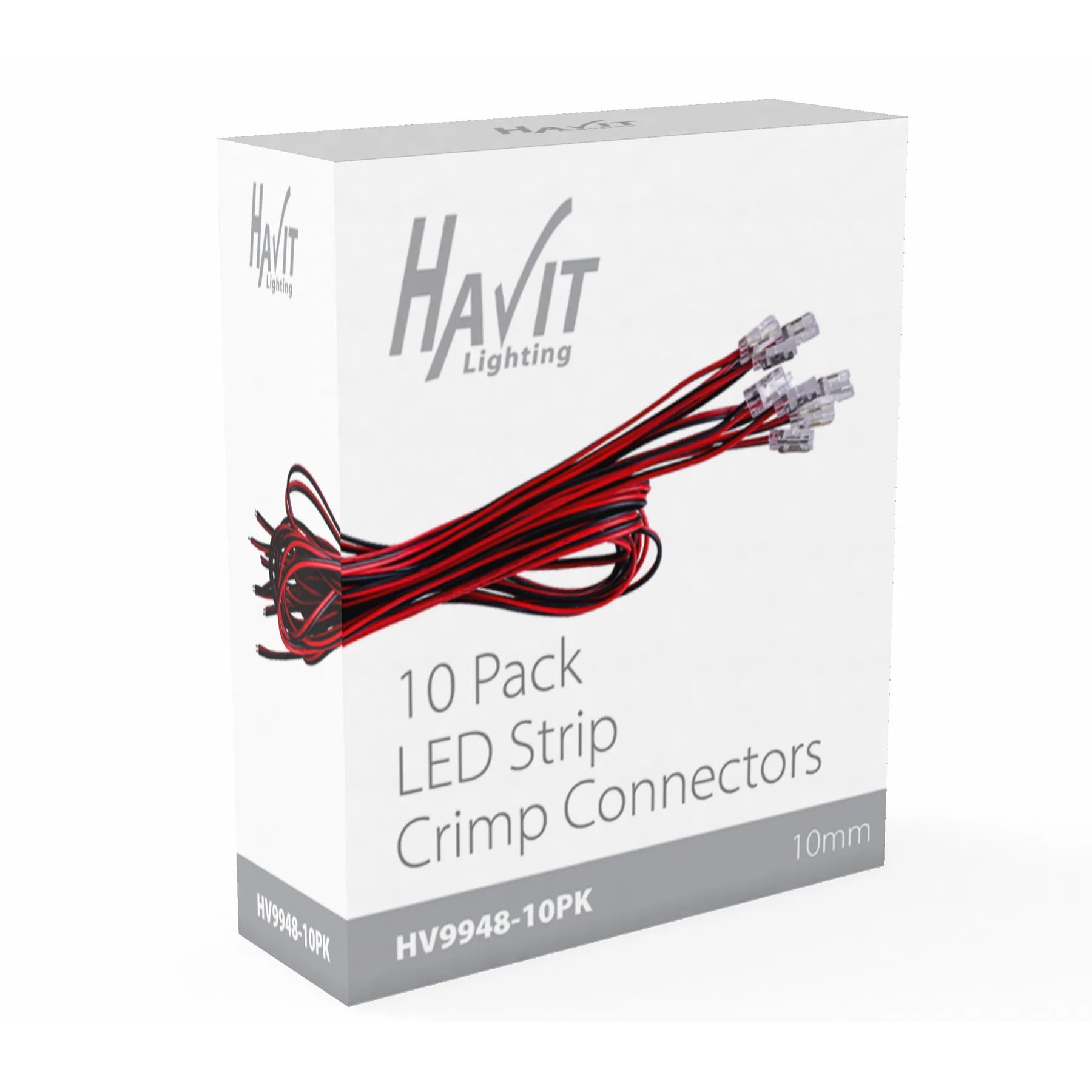 Havit 10 Pack of LED Strip Connectors Accessories with 1m Cable to suit IP20 10mm PCB LED Strip- HV9948-10PK