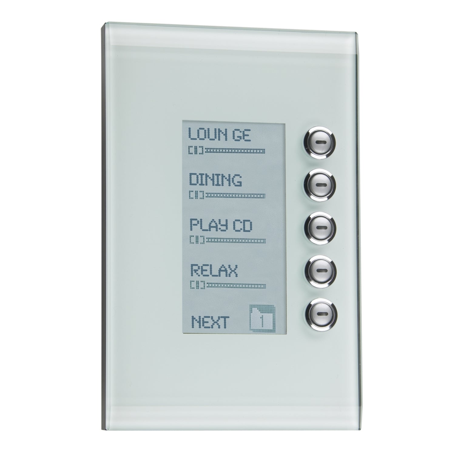 Clipsal Fascia, C-Bus Control and Management System, 5 Gang, Saturn Series Glass- 5085DF-GF- Facia to suit wall plate (5085DL-GF) *Facia only. Wall plate not included.